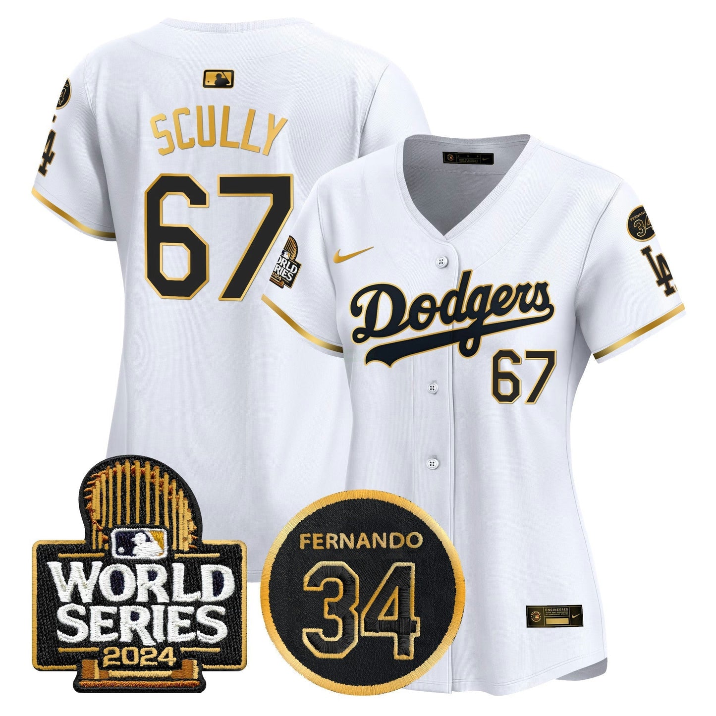 Camisa MLB Women’s Fernando Memorial & 2024 World Series Patch Vapor Premier Limited Jersey