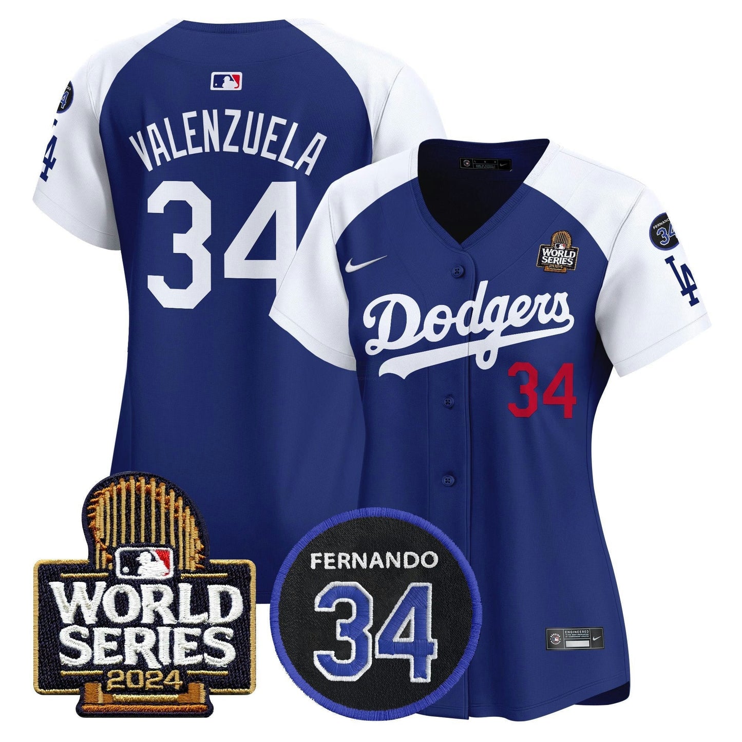 Camisa MLB Women’s Fernando Memorial & 2024 World Series Patch Vapor Premier Limited Jersey V2