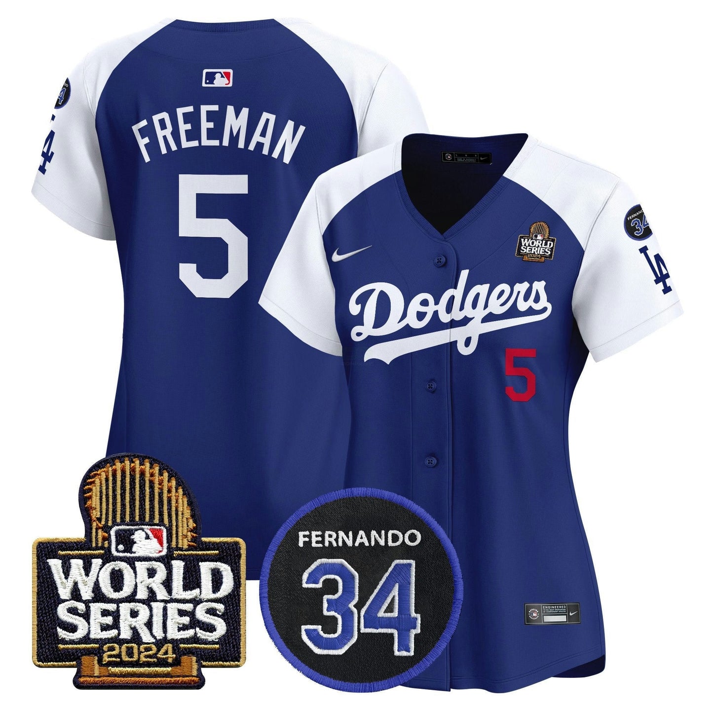 Camisa MLB Women’s Fernando Memorial & 2024 World Series Patch Vapor Premier Limited Jersey V2