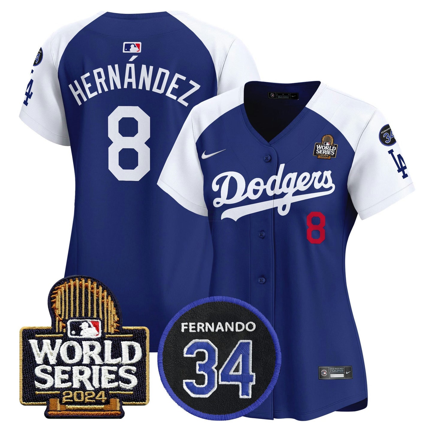 Camisa MLB Women’s Fernando Memorial & 2024 World Series Patch Vapor Premier Limited Jersey V2