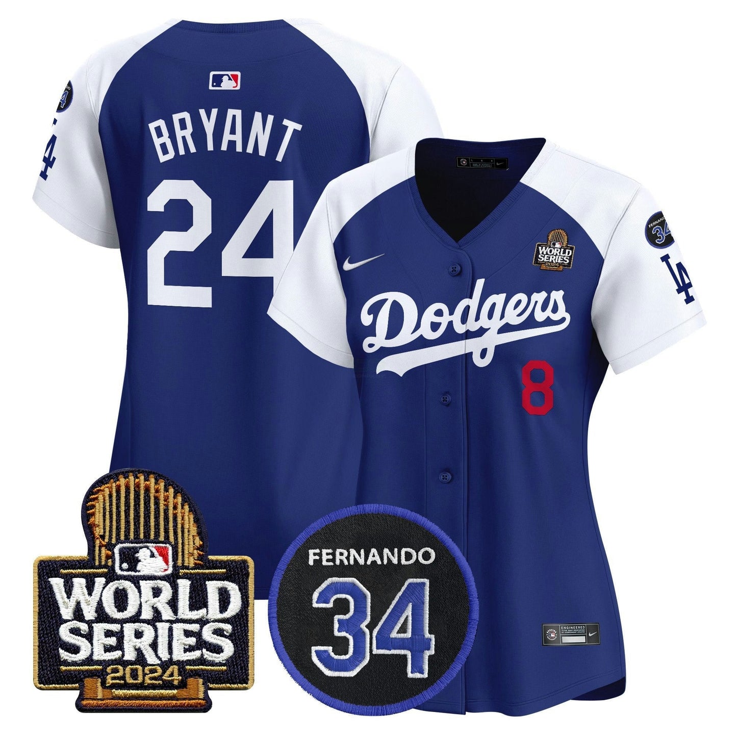 Camisa MLB Women’s Fernando Memorial & 2024 World Series Patch Vapor Premier Limited Jersey V2