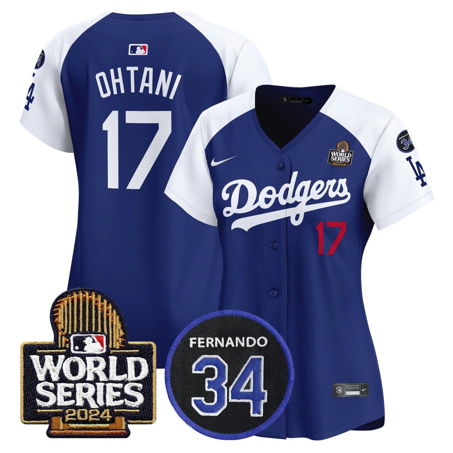 Camisa MLB Women’s Fernando Memorial & 2024 World Series Patch Vapor Premier Limited Jersey V2