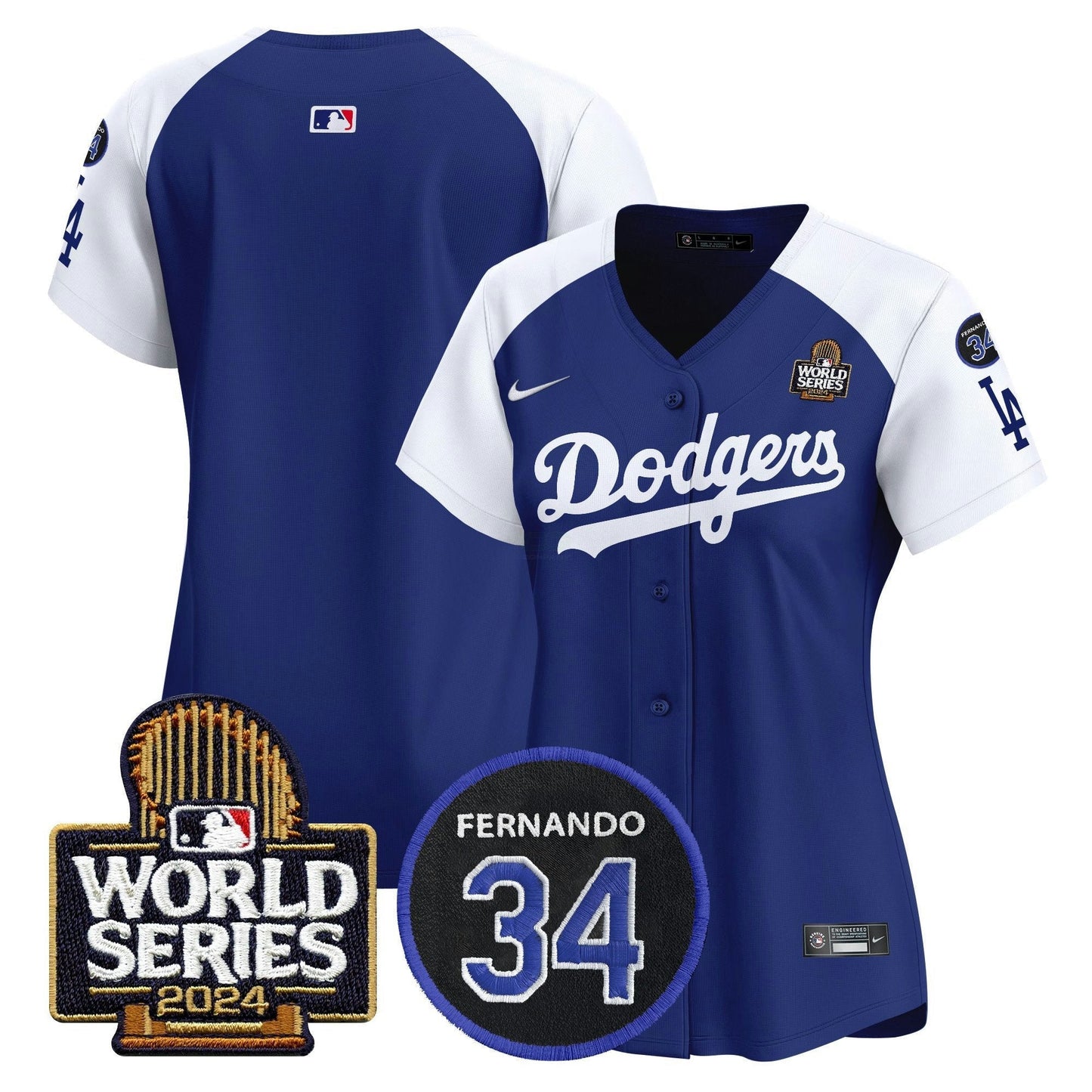 Camisa MLB Women’s Fernando Memorial & 2024 World Series Patch Vapor Premier Limited Jersey V2