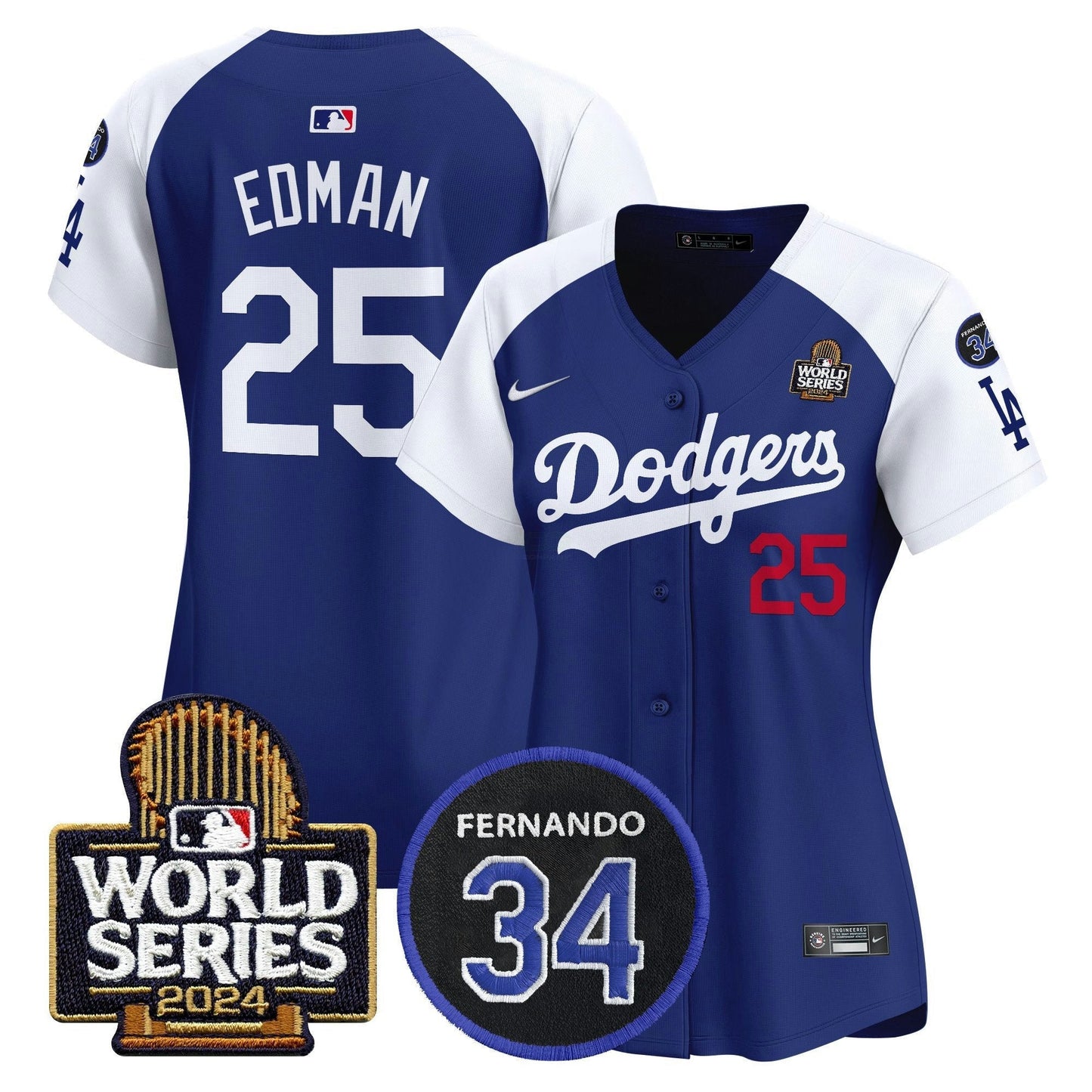 Camisa MLB Women’s Fernando Memorial & 2024 World Series Patch Vapor Premier Limited Jersey V2