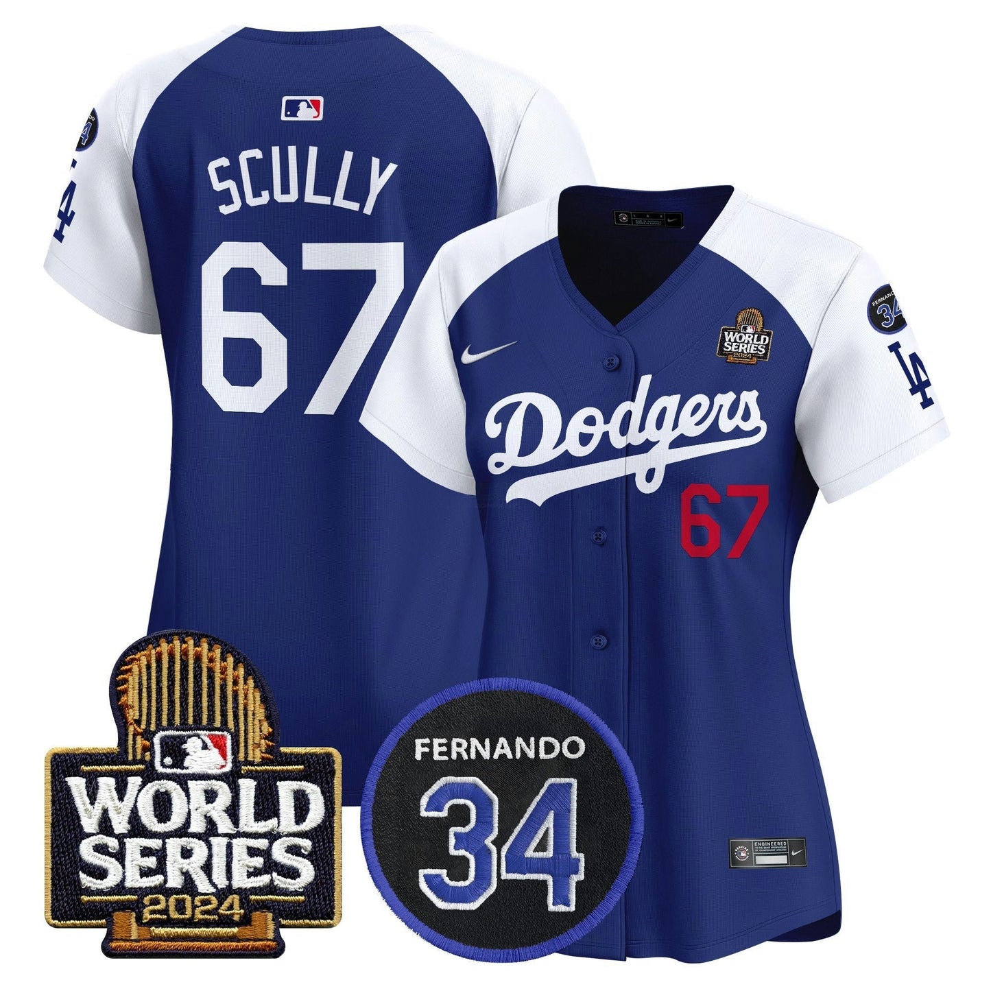 Camisa MLB Women’s Fernando Memorial & 2024 World Series Patch Vapor Premier Limited Jersey V2