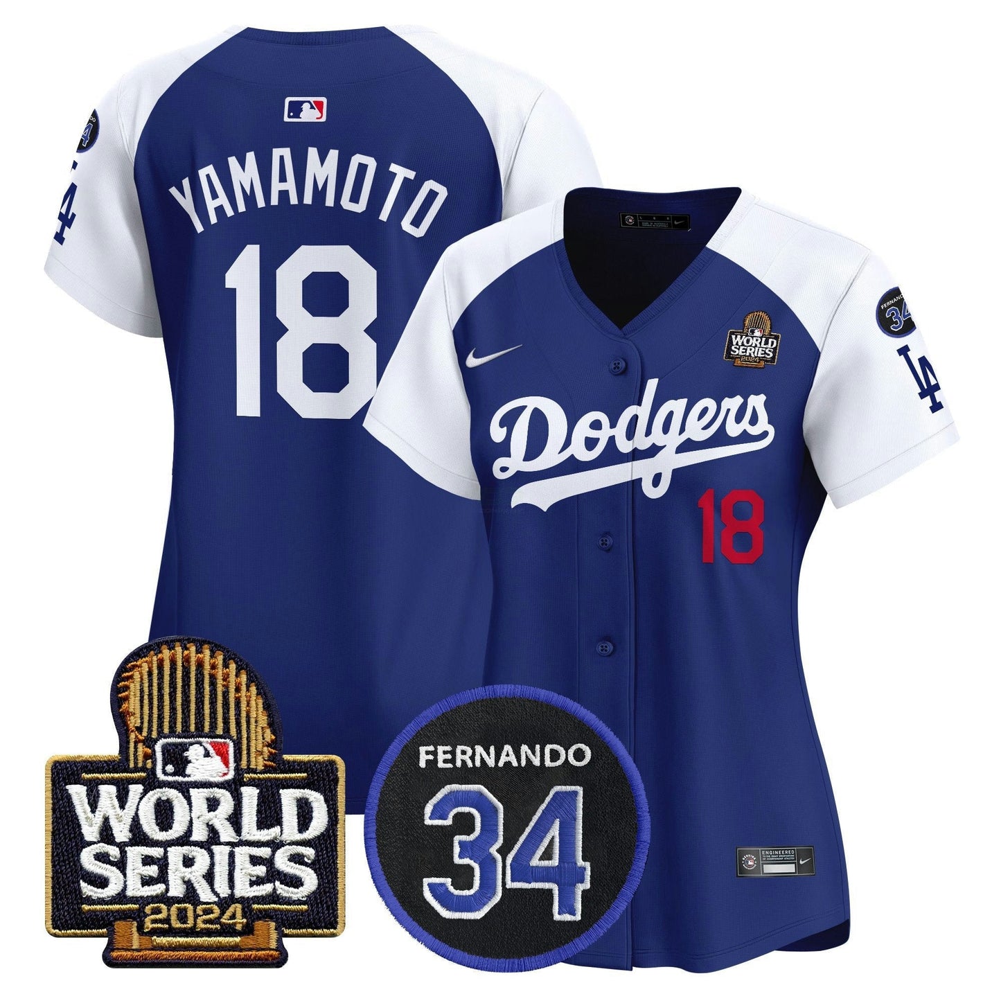 Camisa MLB Women’s Fernando Memorial & 2024 World Series Patch Vapor Premier Limited Jersey V2