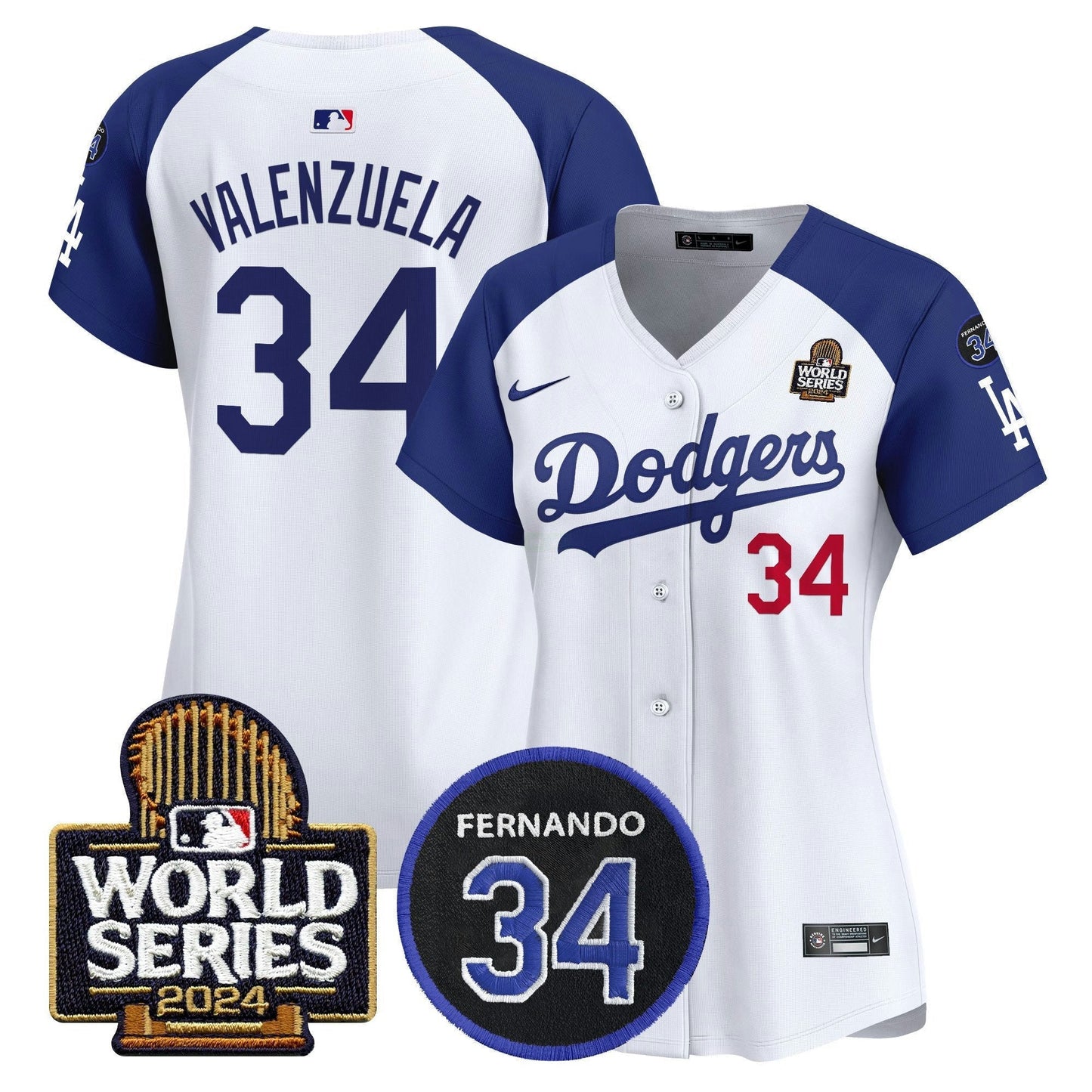 Camisa MLB Women’s Fernando Memorial & 2024 World Series Patch Vapor Premier Limited Jersey V2