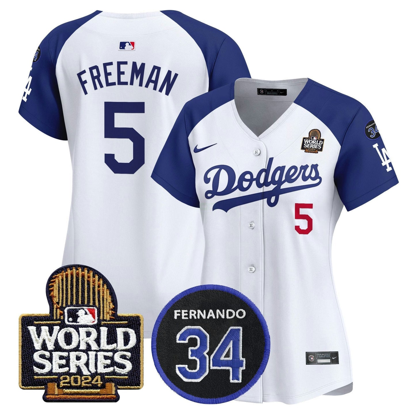 Camisa MLB Women’s Fernando Memorial & 2024 World Series Patch Vapor Premier Limited Jersey V2
