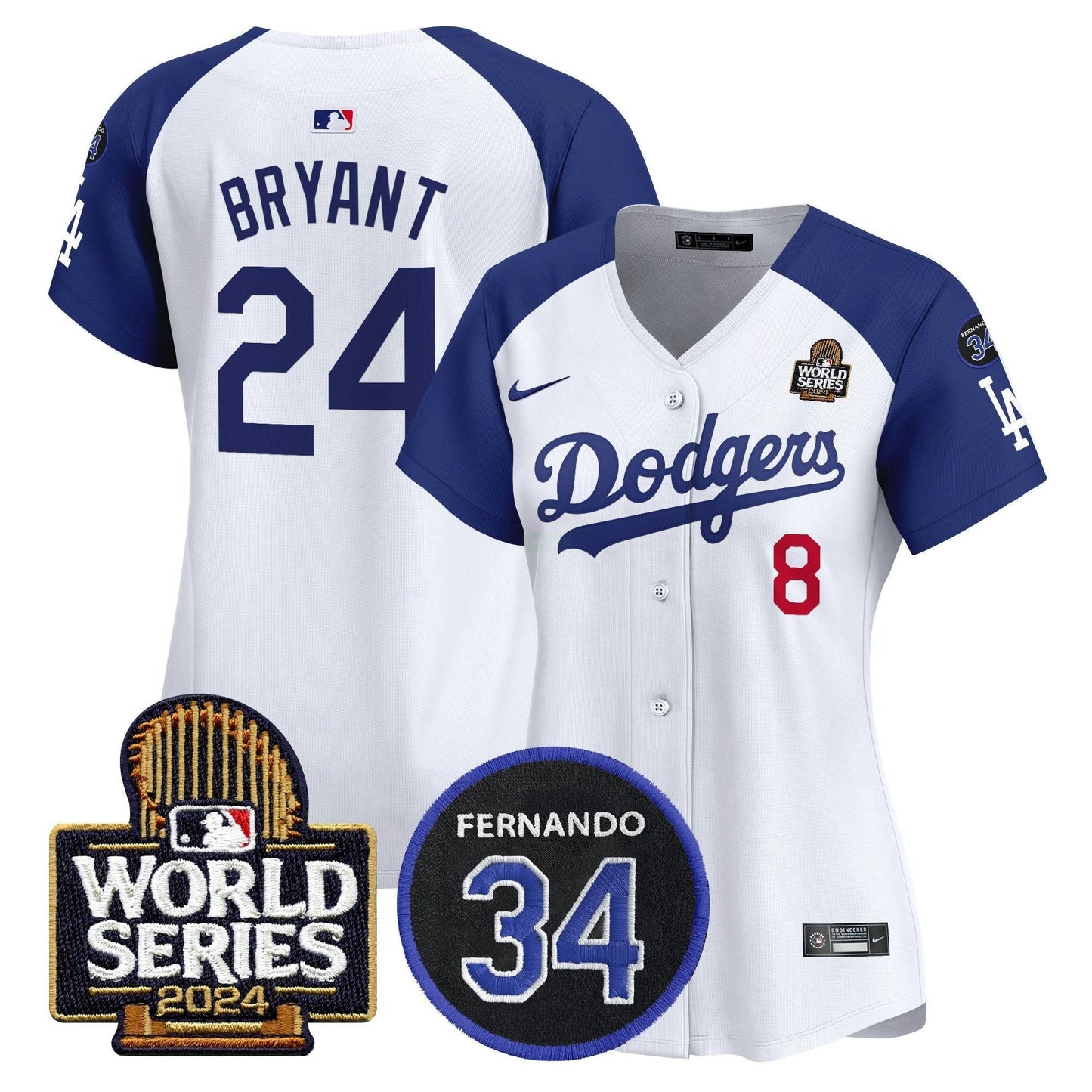 Camisa MLB Women’s Fernando Memorial & 2024 World Series Patch Vapor Premier Limited Jersey V2