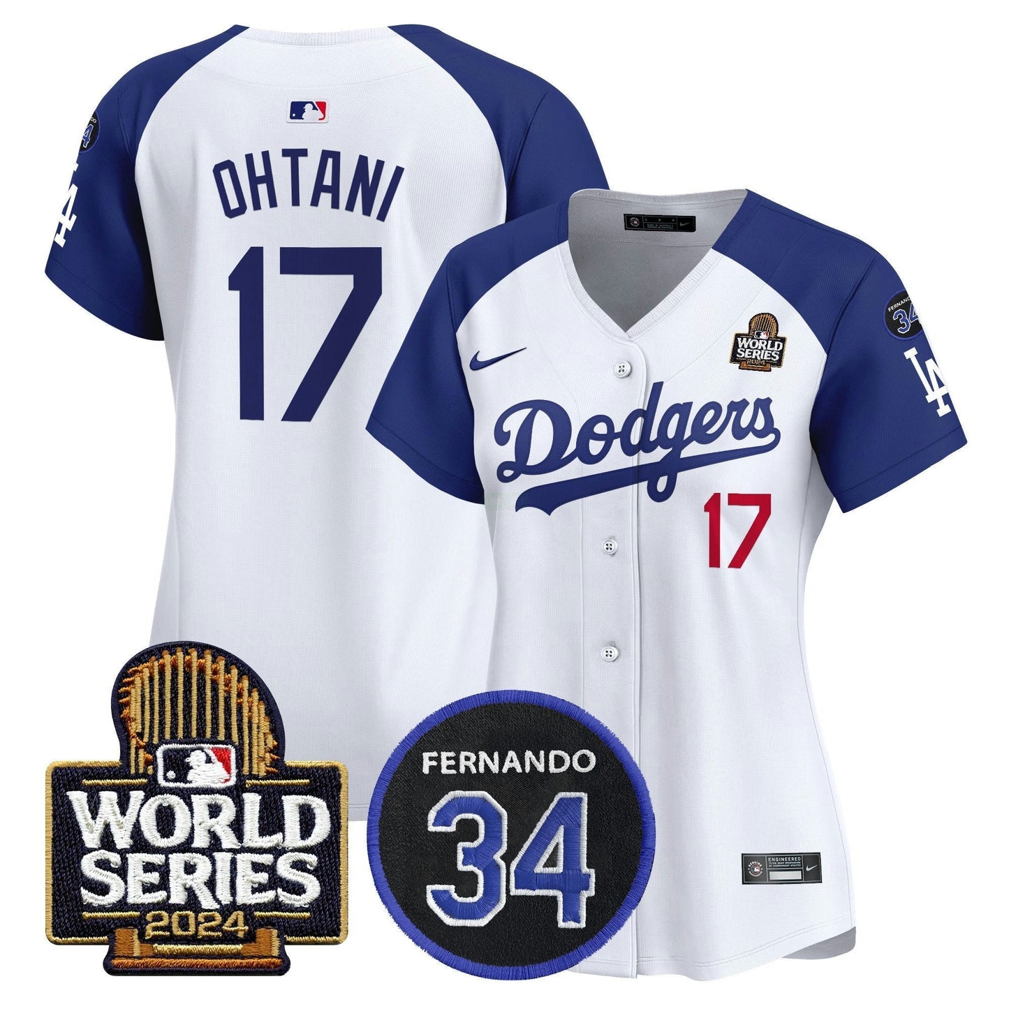 Camisa MLB Women’s Fernando Memorial & 2024 World Series Patch Vapor Premier Limited Jersey V2