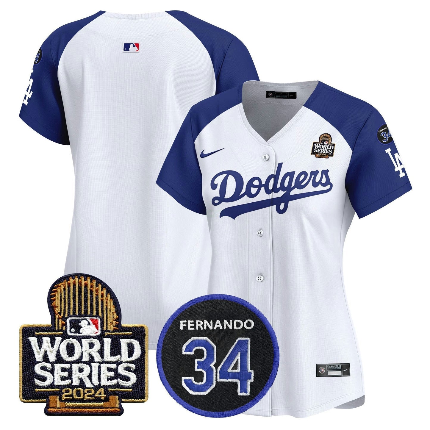 Camisa MLB Women’s Fernando Memorial & 2024 World Series Patch Vapor Premier Limited Jersey V2
