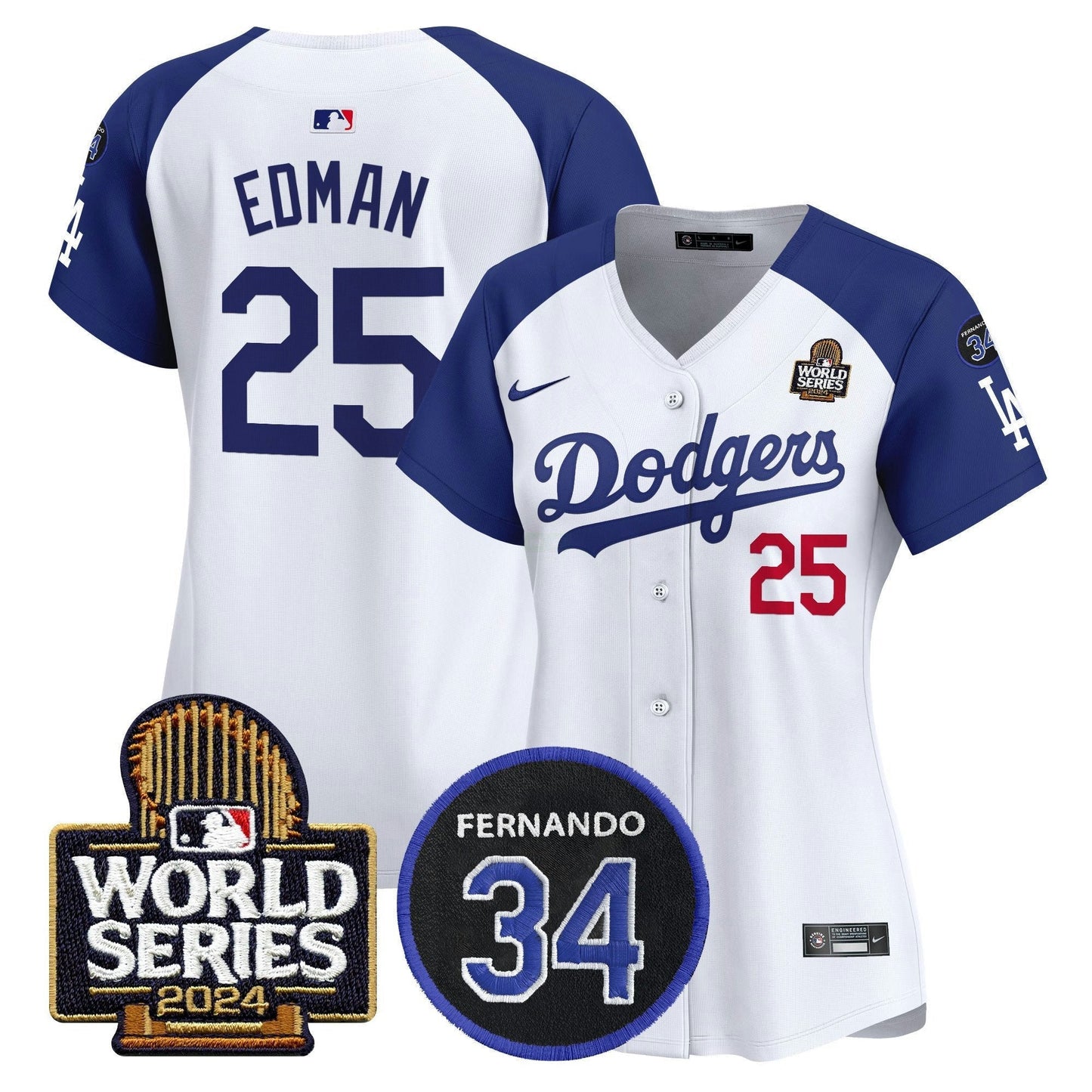 Camisa MLB Women’s Fernando Memorial & 2024 World Series Patch Vapor Premier Limited Jersey V2