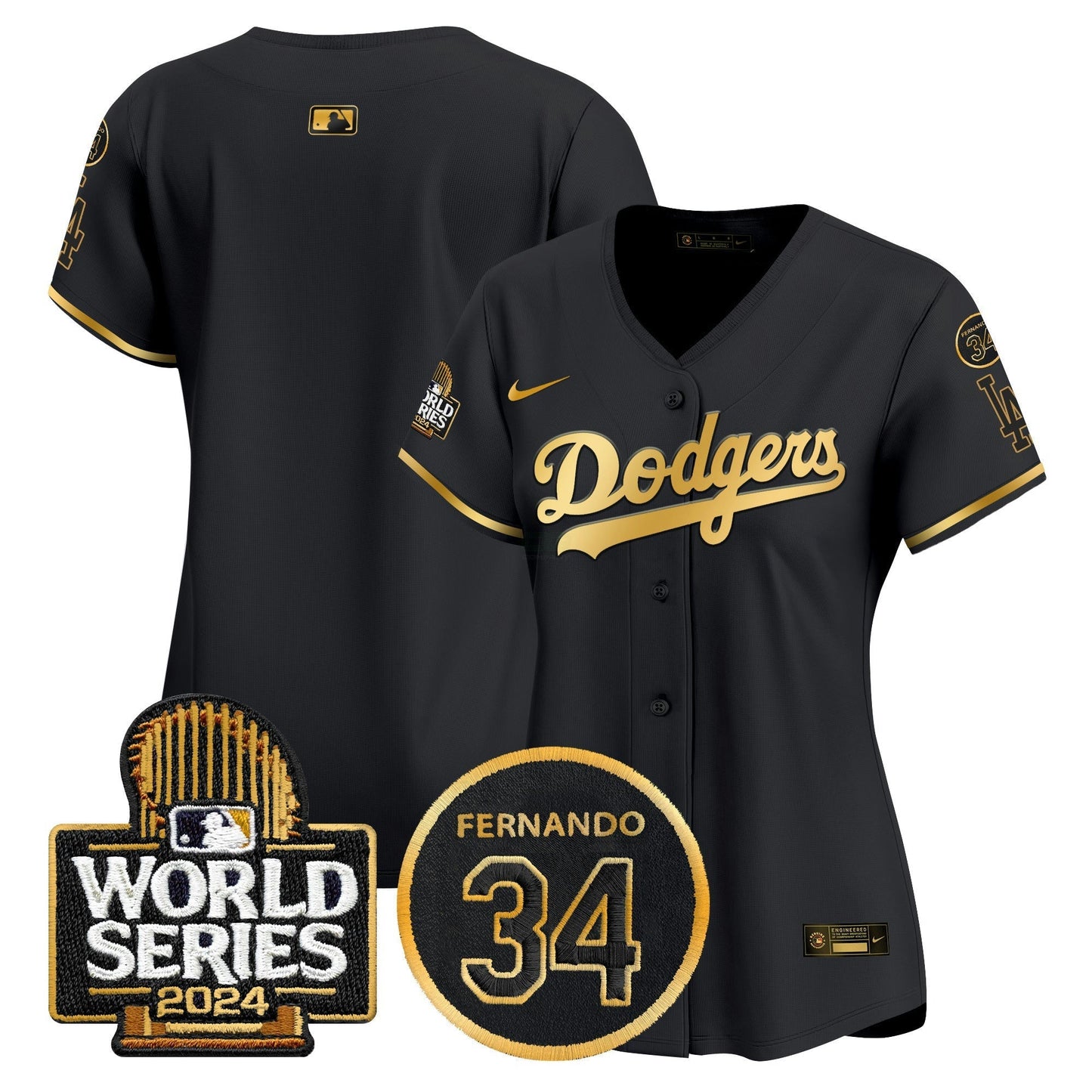 Camisa MLB Women’s Fernando Memorial & 2024 World Series Patch Vapor Premier Limited Jersey