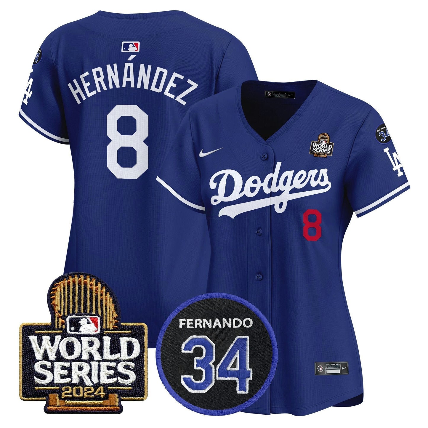Camisa MLB Women’s Fernando Memorial & 2024 World Series Patch Vapor Premier Limited Jersey V2