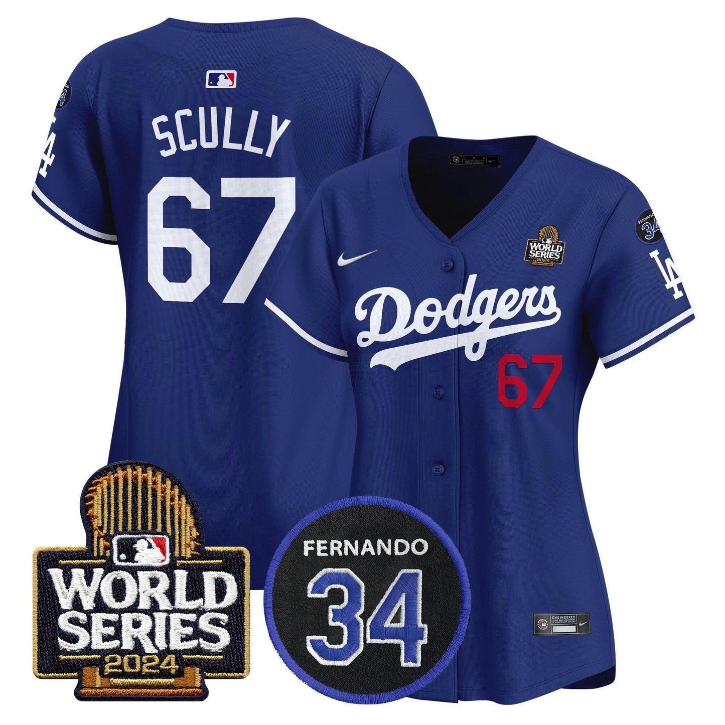 Camisa MLB Women’s Fernando Memorial & 2024 World Series Patch Vapor Premier Limited Jersey V2
