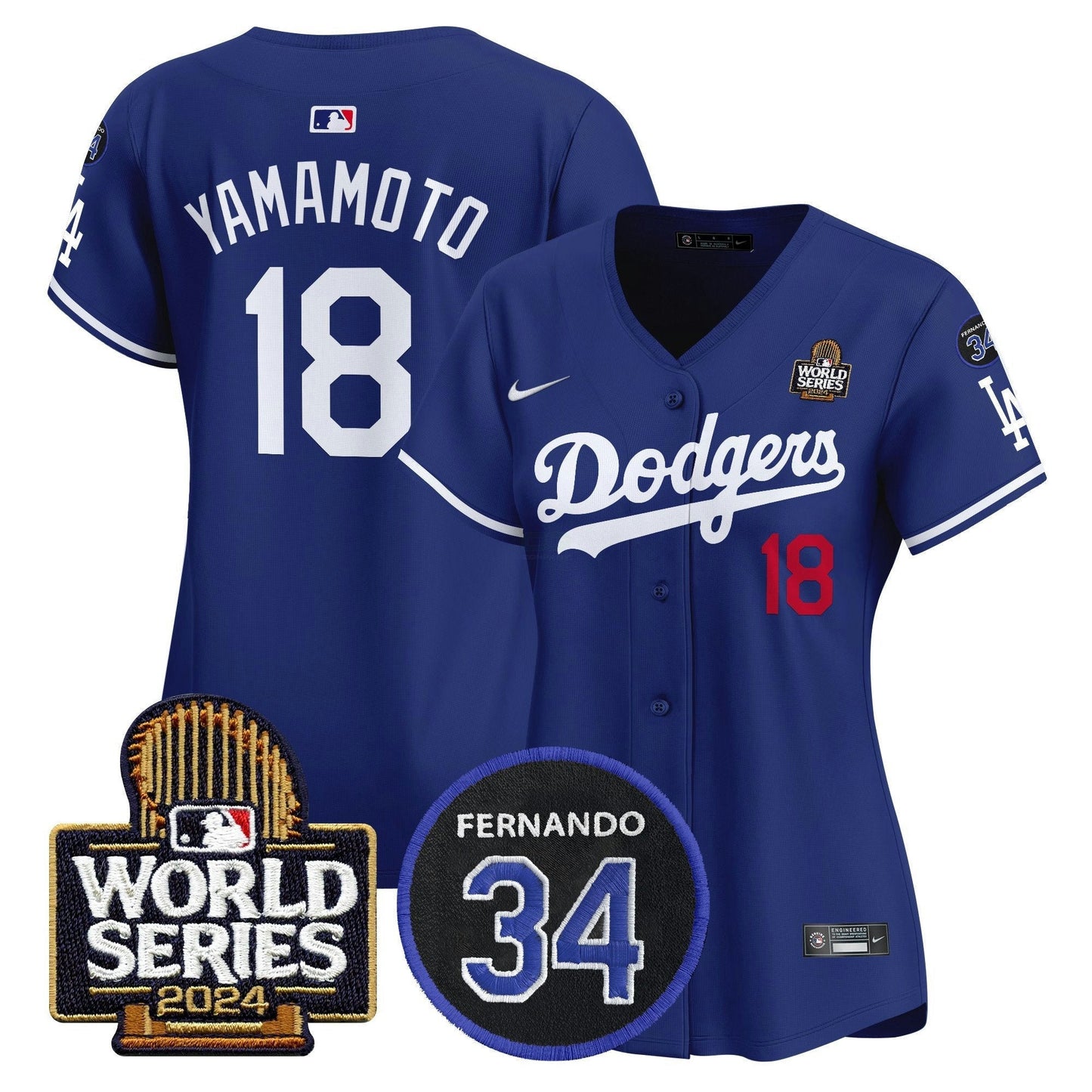 Camisa MLB Women’s Fernando Memorial & 2024 World Series Patch Vapor Premier Limited Jersey V2