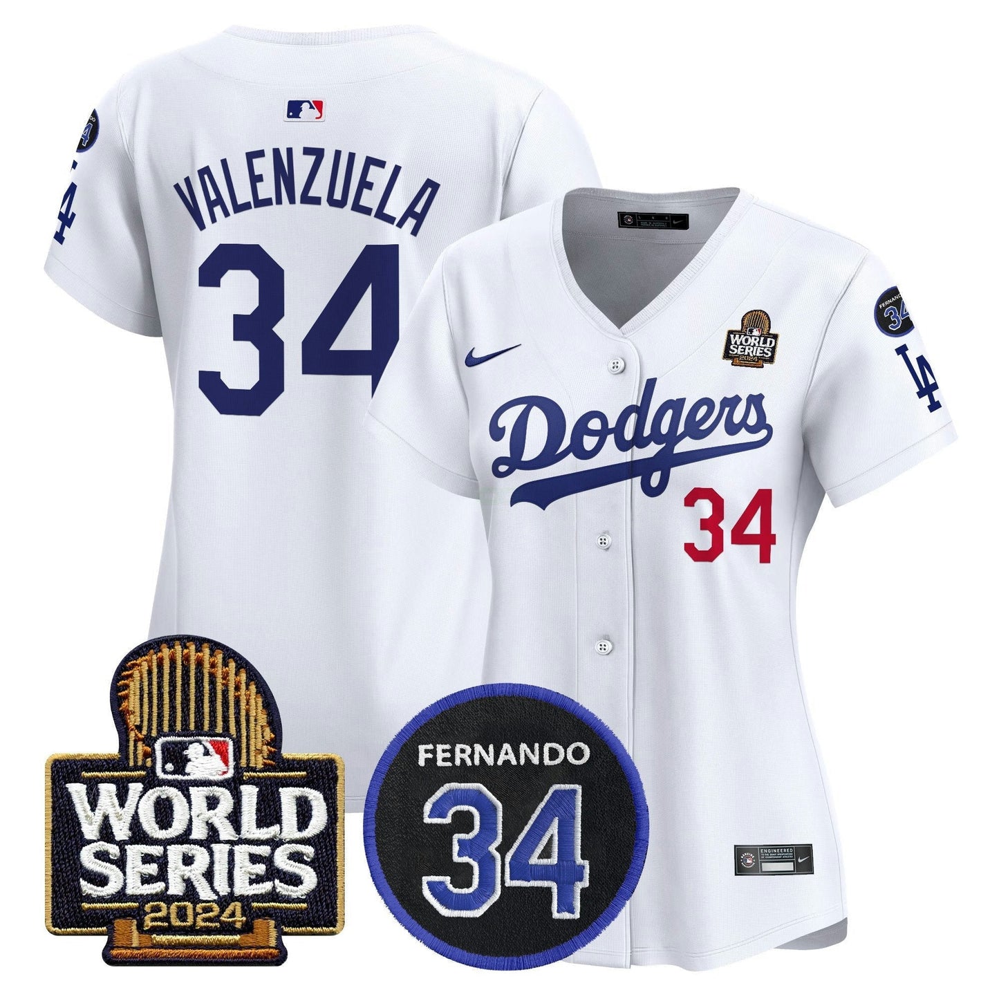 Camisa MLB Women’s Fernando Memorial & 2024 World Series Patch Vapor Premier Limited Jersey V2