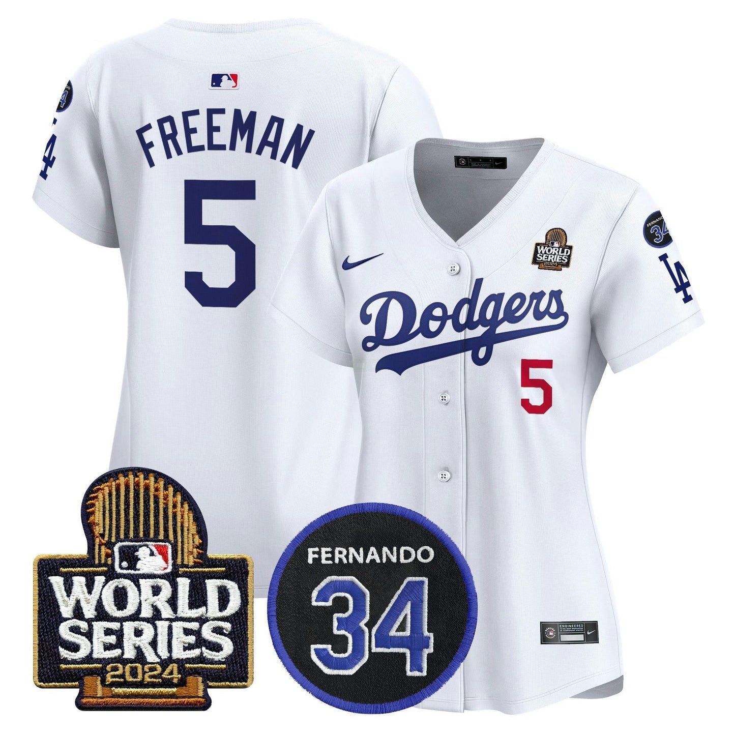 Camisa MLB Women’s Fernando Memorial & 2024 World Series Patch Vapor Premier Limited Jersey V2