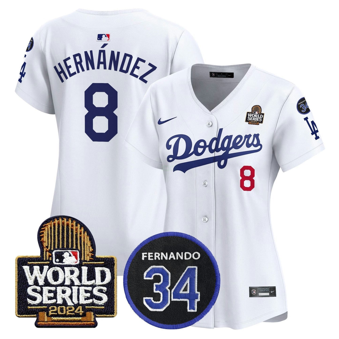 Camisa MLB Women’s Fernando Memorial & 2024 World Series Patch Vapor Premier Limited Jersey V2