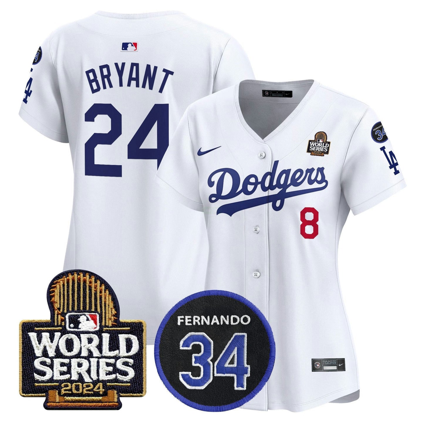 Camisa MLB Women’s Fernando Memorial & 2024 World Series Patch Vapor Premier Limited Jersey V2