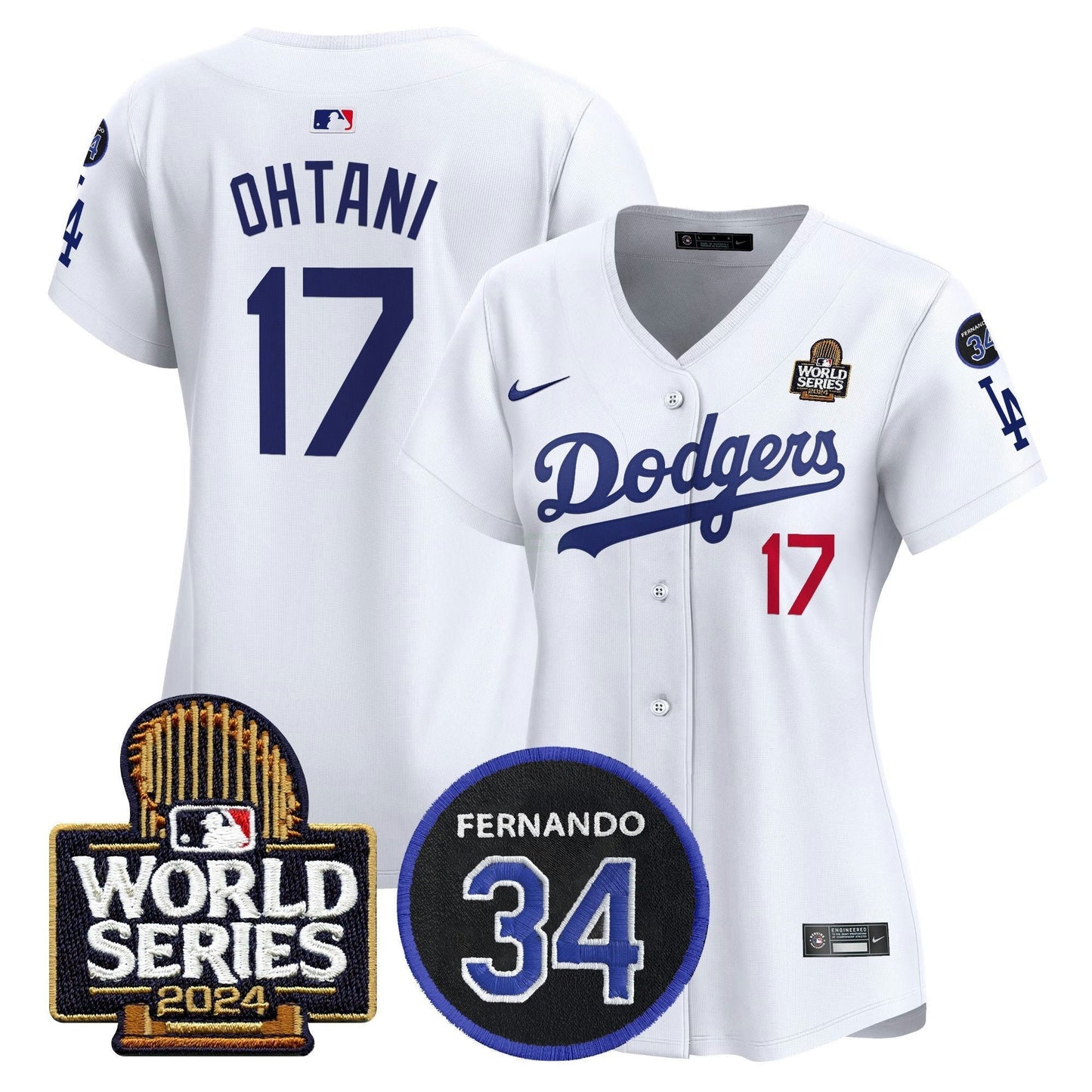 Camisa MLB Women’s Fernando Memorial & 2024 World Series Patch Vapor Premier Limited Jersey V2