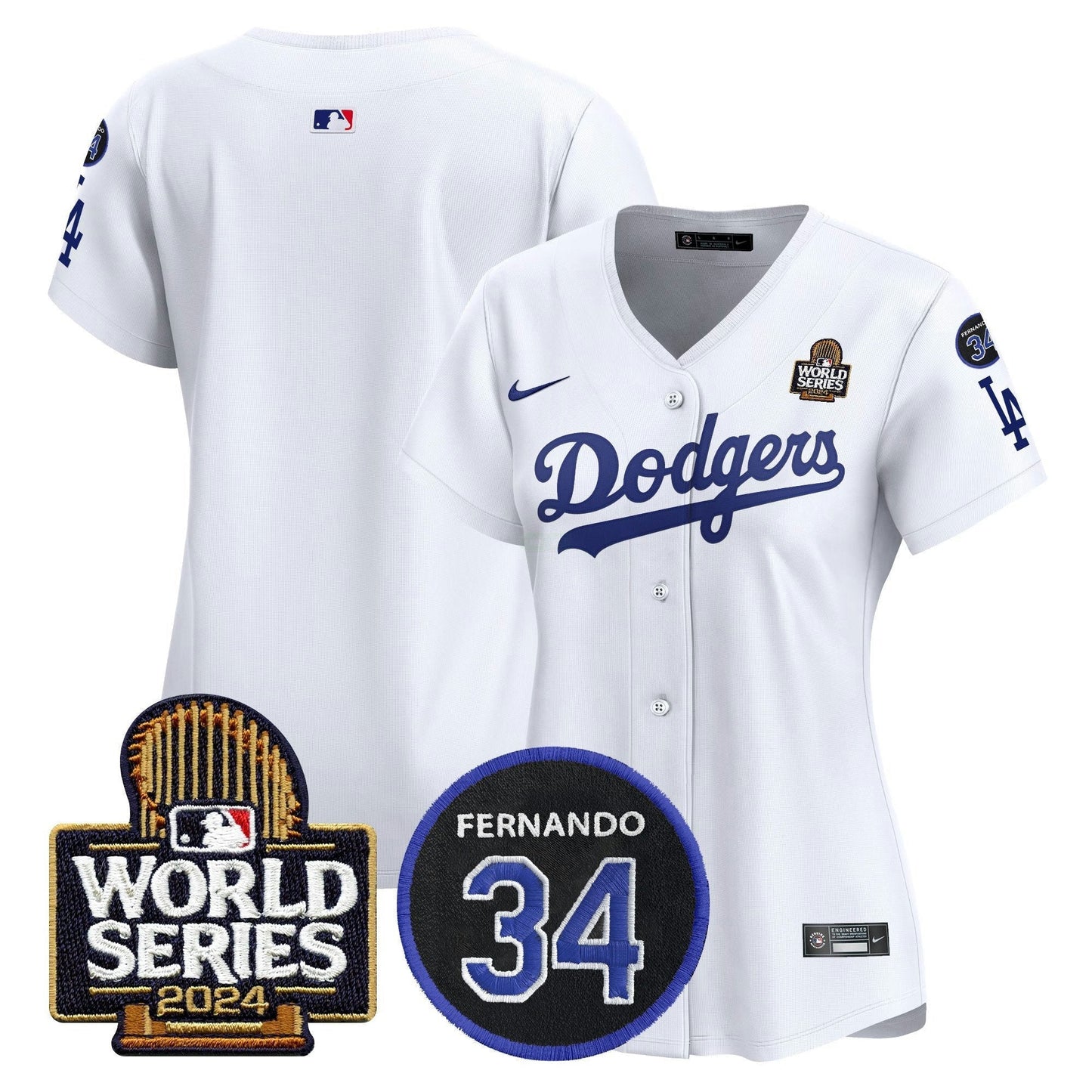 Camisa MLB Women’s Fernando Memorial & 2024 World Series Patch Vapor Premier Limited Jersey V2