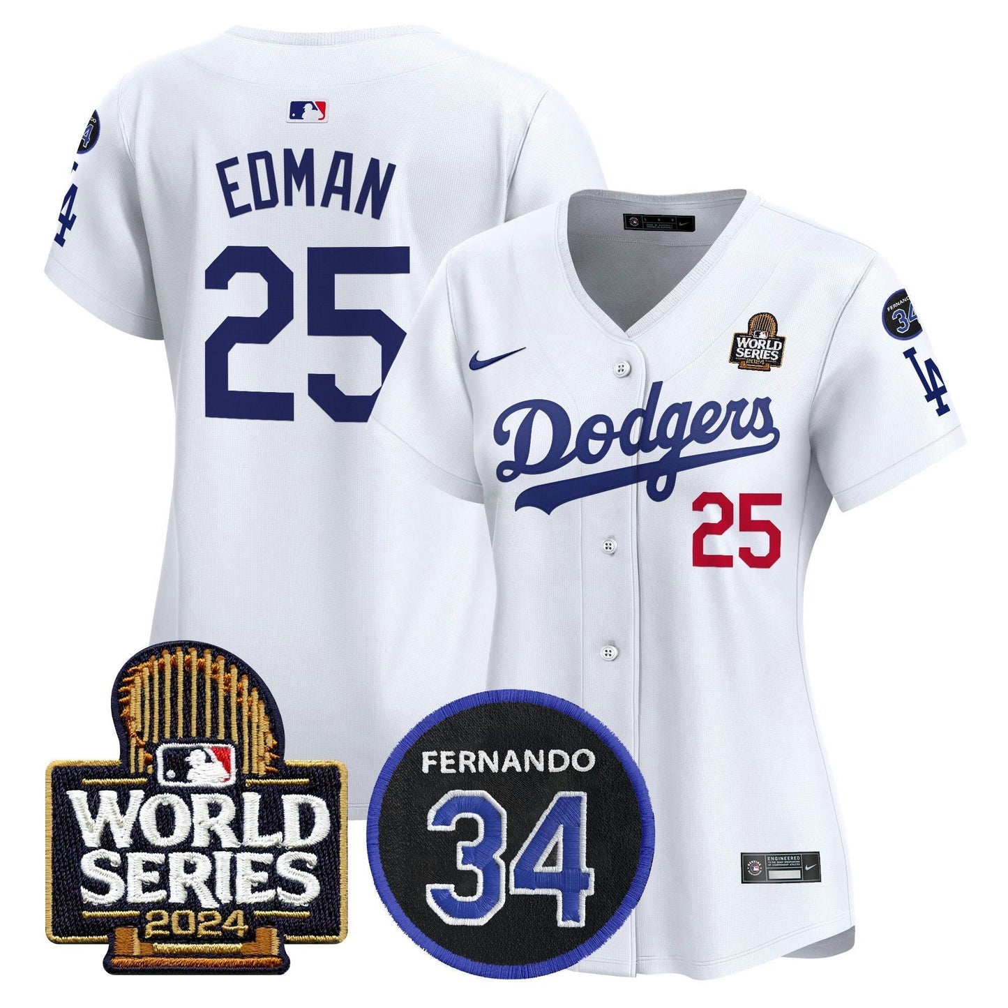 Camisa MLB Women’s Fernando Memorial & 2024 World Series Patch Vapor Premier Limited Jersey V2