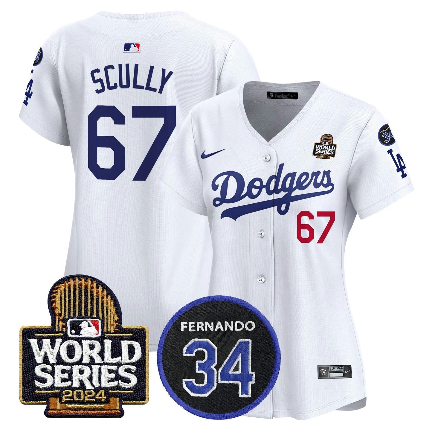 Camisa MLB Women’s Fernando Memorial & 2024 World Series Patch Vapor Premier Limited Jersey V2
