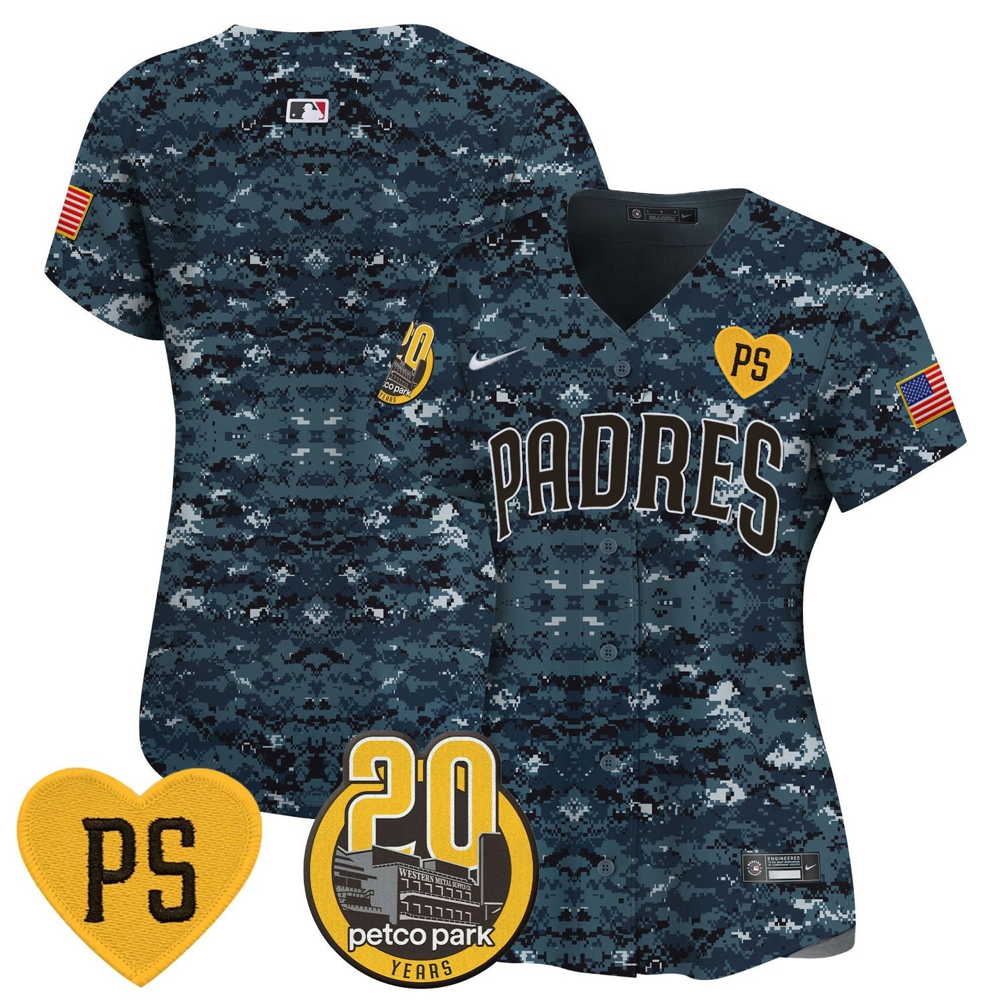 Camisa MLB Women’s “For Peter” & Petco Park 20th Patch USMC Vapor Premier Limited Jersey