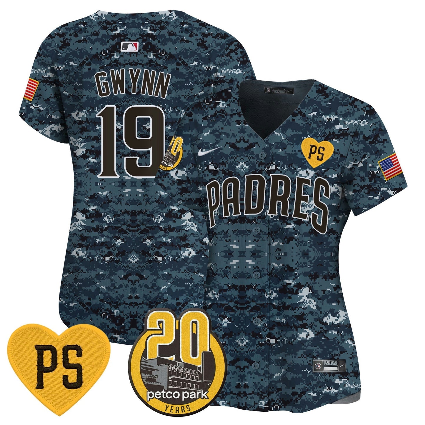 Camisa MLB Women’s “For Peter” & Petco Park 20th Patch USMC Vapor Premier Limited Jersey