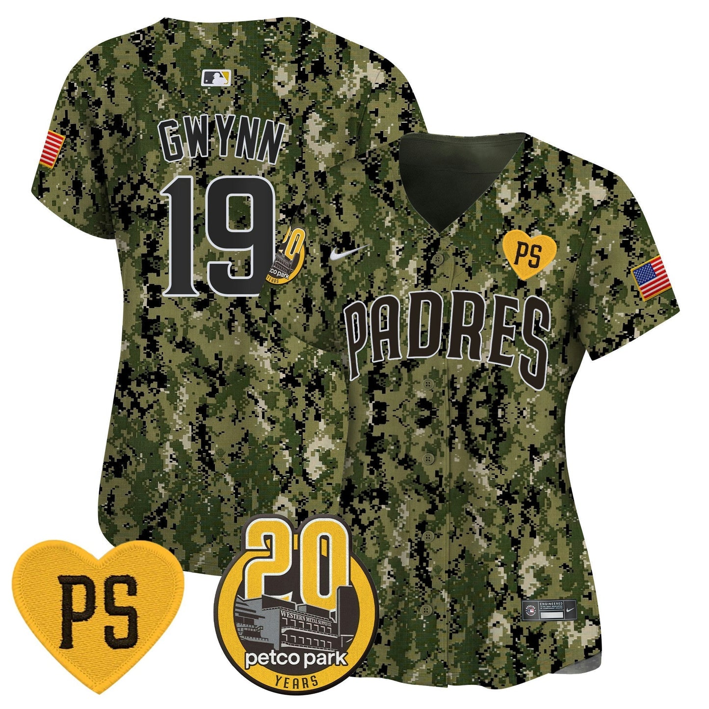 Camisa MLB Women’s “For Peter” & Petco Park 20th Patch USMC Vapor Premier Limited Jersey