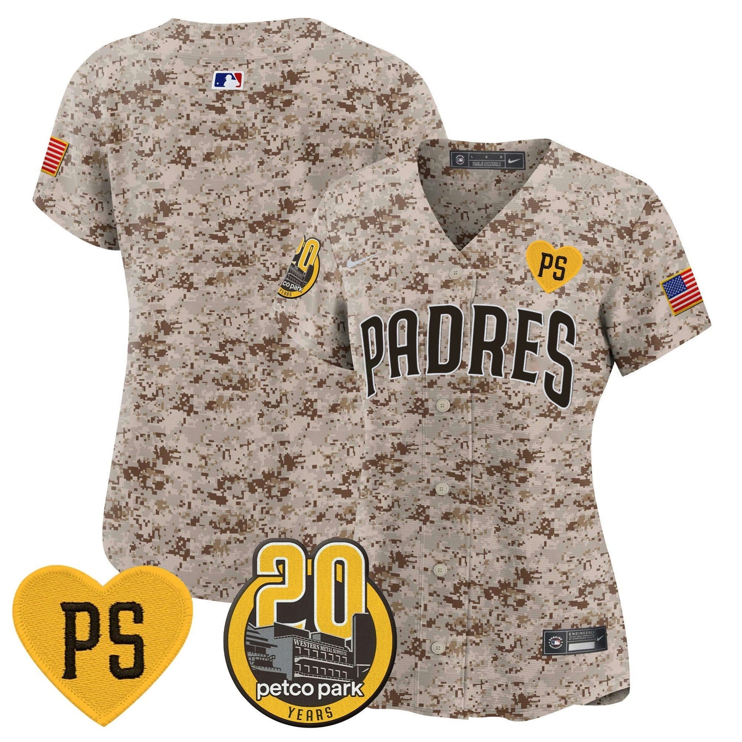 Camisa MLB Women’s “For Peter” & Petco Park 20th Patch USMC Vapor Premier Limited Jersey