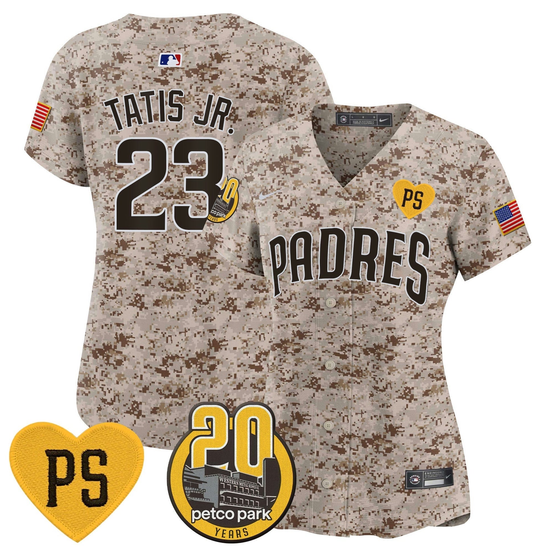 Camisa MLB Women’s “For Peter” & Petco Park 20th Patch USMC Vapor Premier Limited Jersey