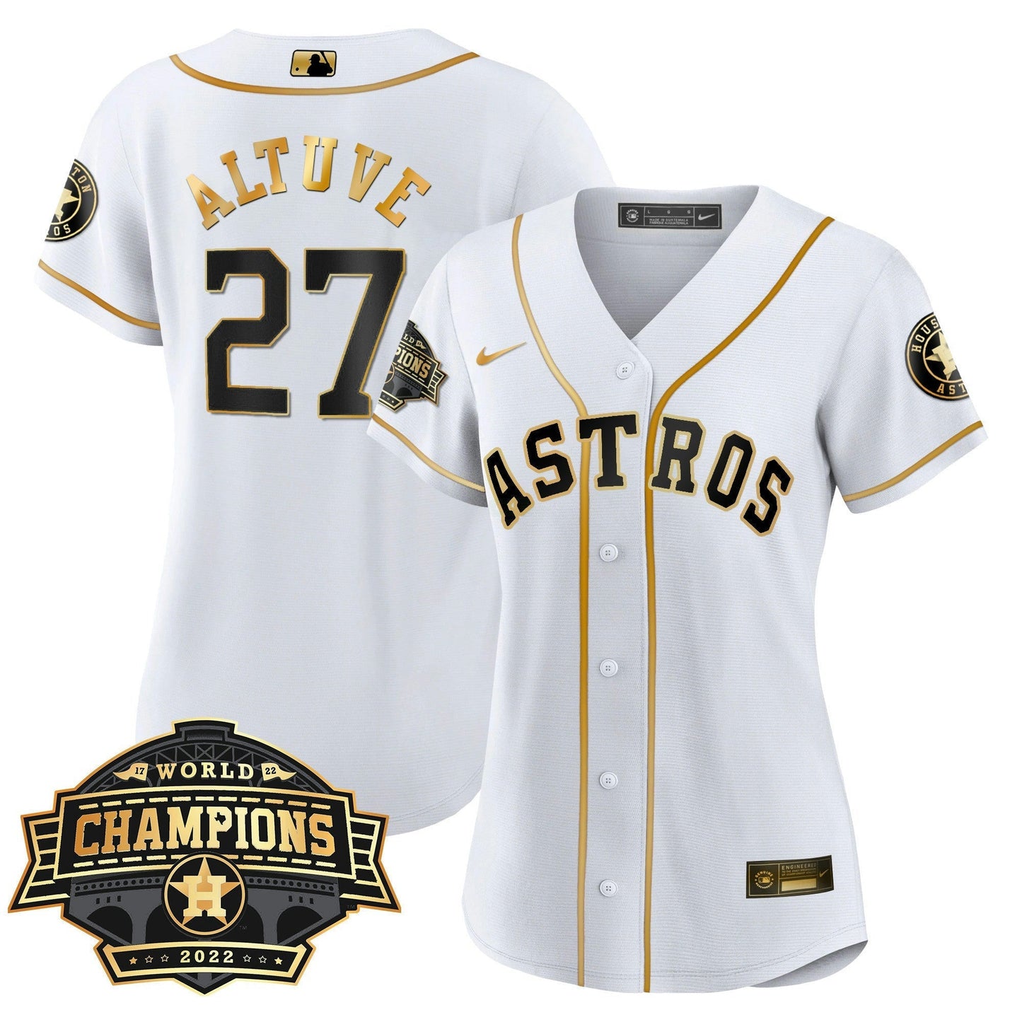 Camisa MLB Women’s Houston 2022 World Series Champions Patch Limited Jersey