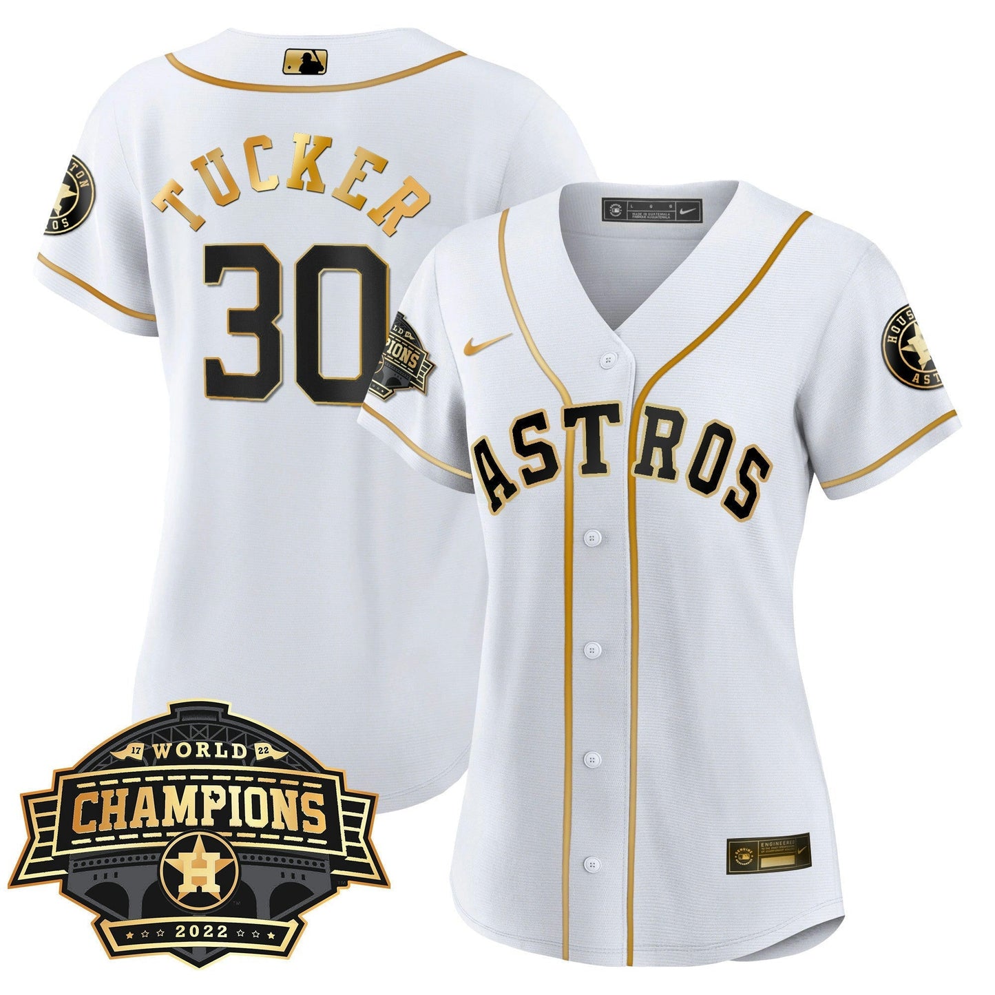 Camisa MLB Women’s Houston 2022 World Series Champions Patch Limited Jersey
