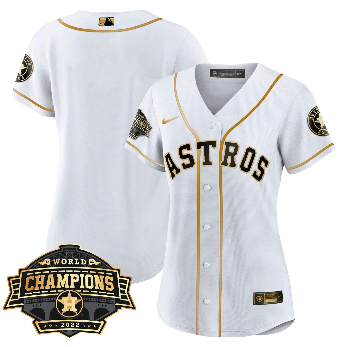 Camisa MLB Women’s Houston 2022 World Series Champions Patch Limited Jersey