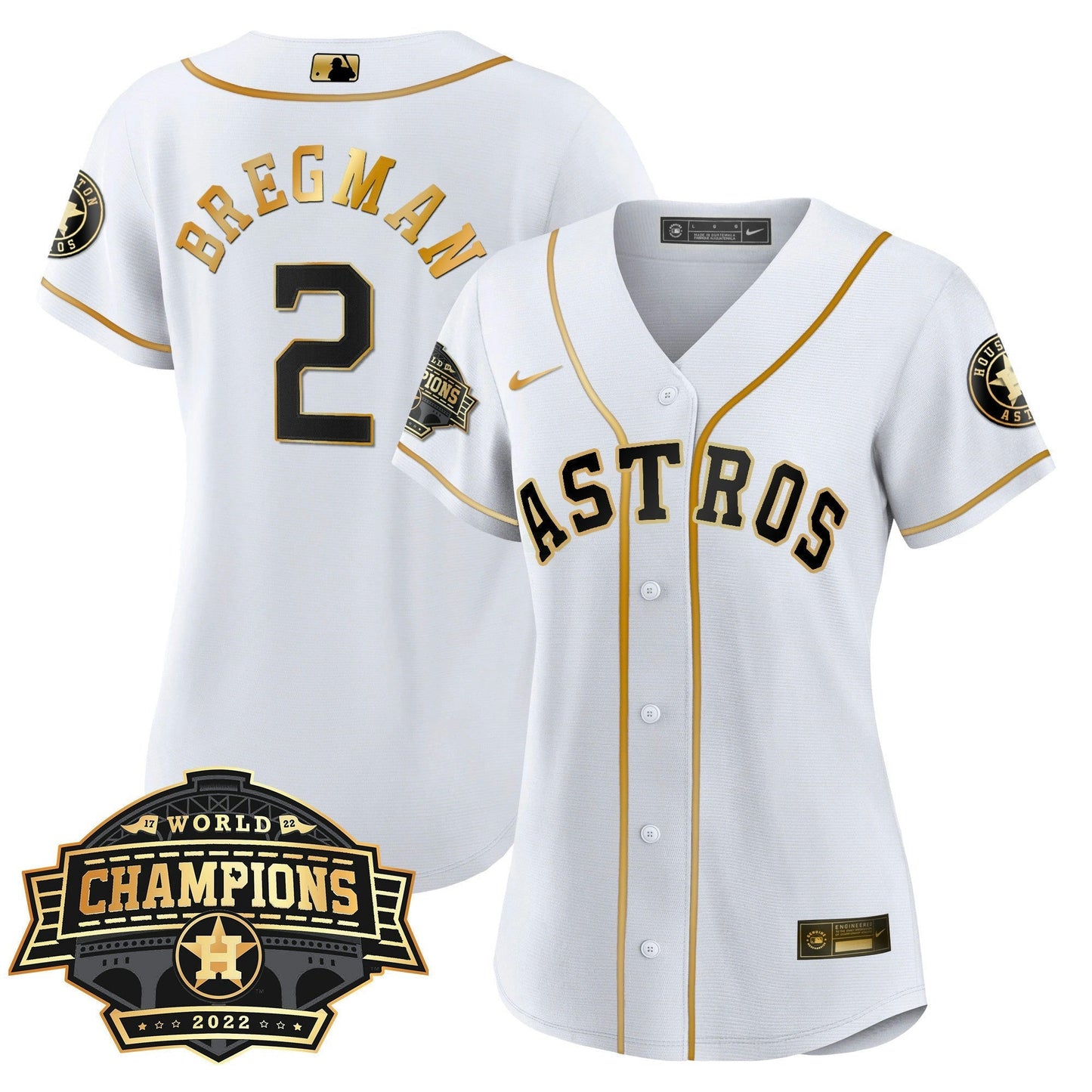 Camisa MLB Women’s Houston 2022 World Series Champions Patch Limited Jersey