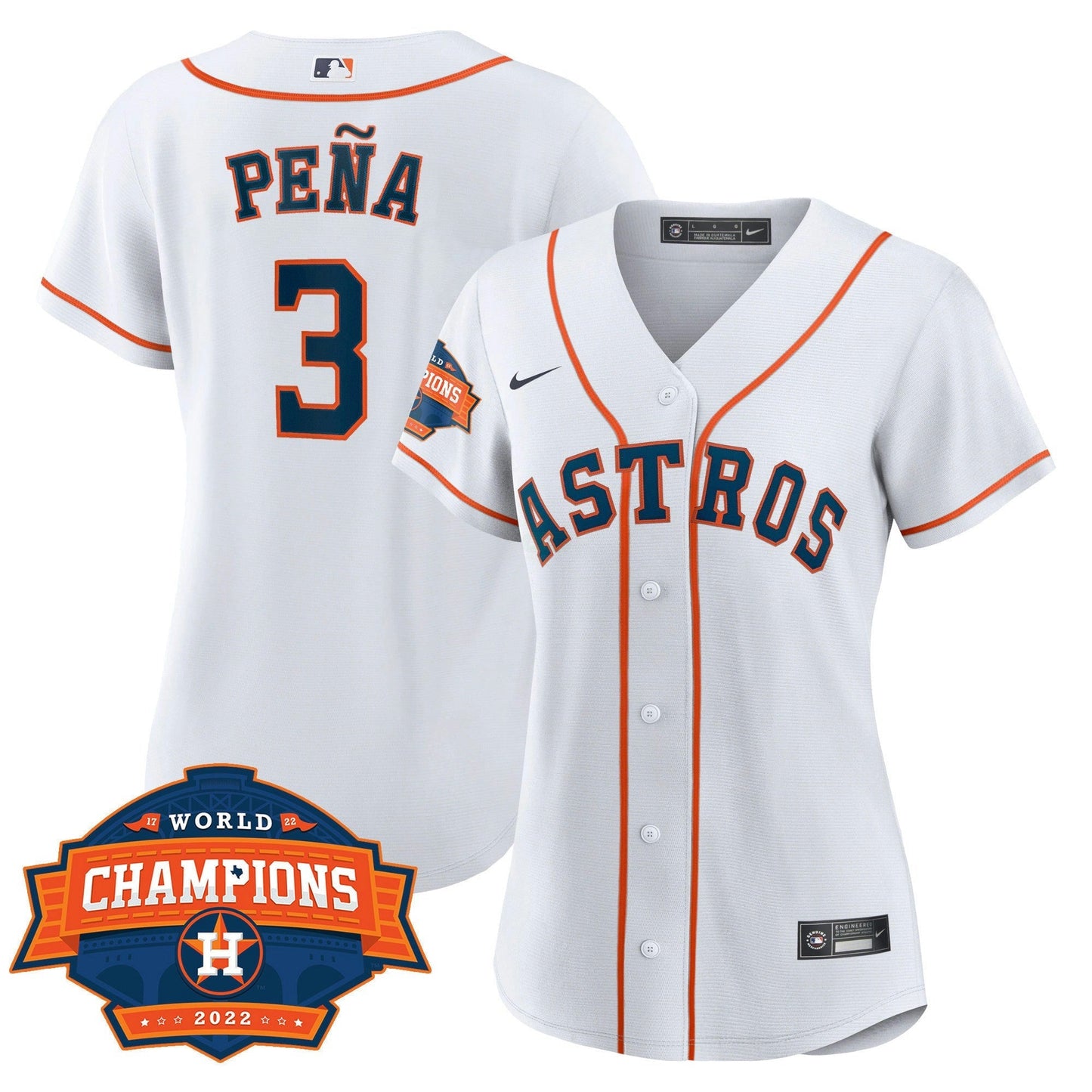 Camisa MLB Women’s Houston 2022 World Series Champions Patch Limited Jersey