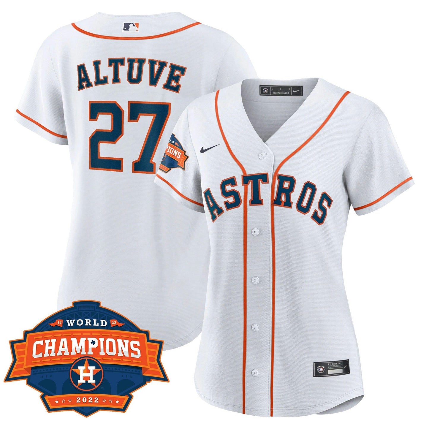 Camisa MLB Women’s Houston 2022 World Series Champions Patch Limited Jersey