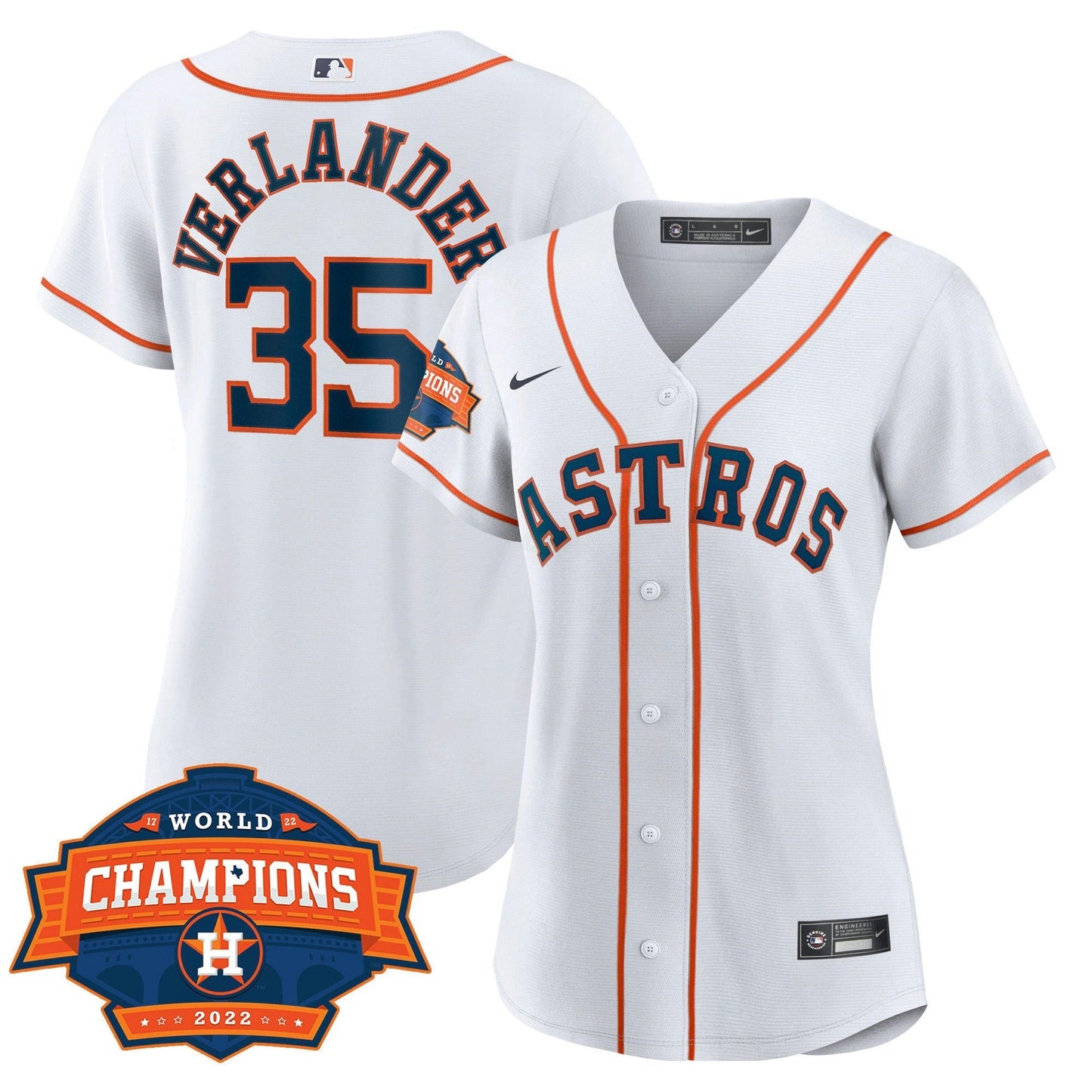 Camisa MLB Women’s Houston 2022 World Series Champions Patch Limited Jersey