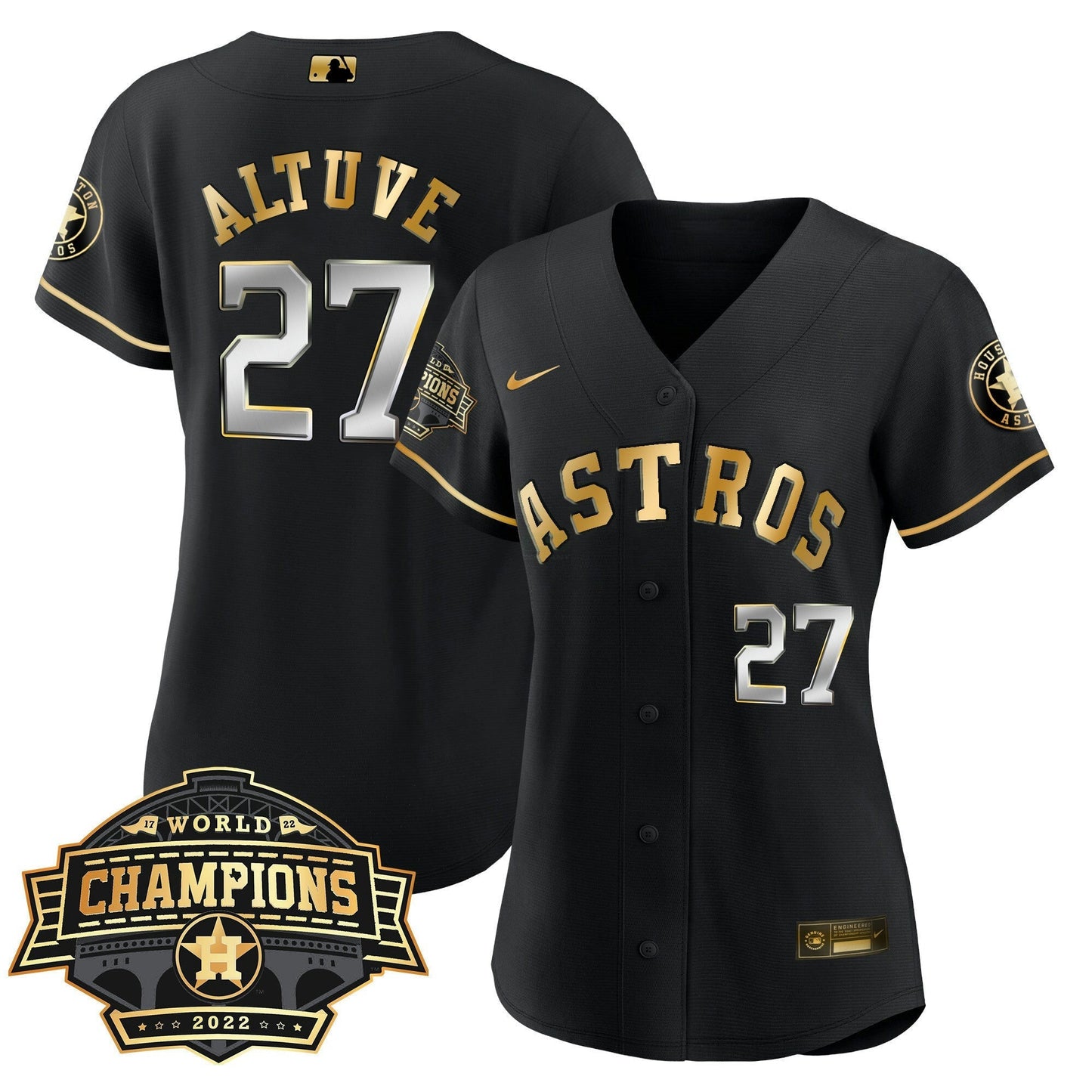 Camisa MLB Women’s Houston 2022 World Series Champions Patch Limited Jersey