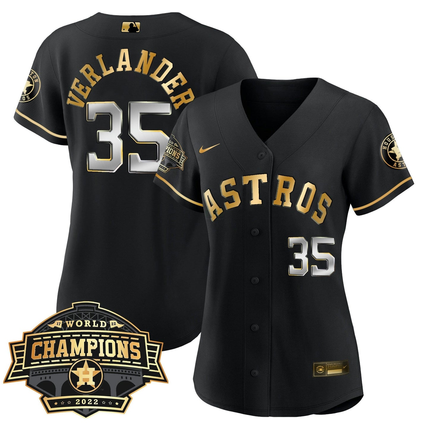 Camisa MLB Women’s Houston 2022 World Series Champions Patch Limited Jersey