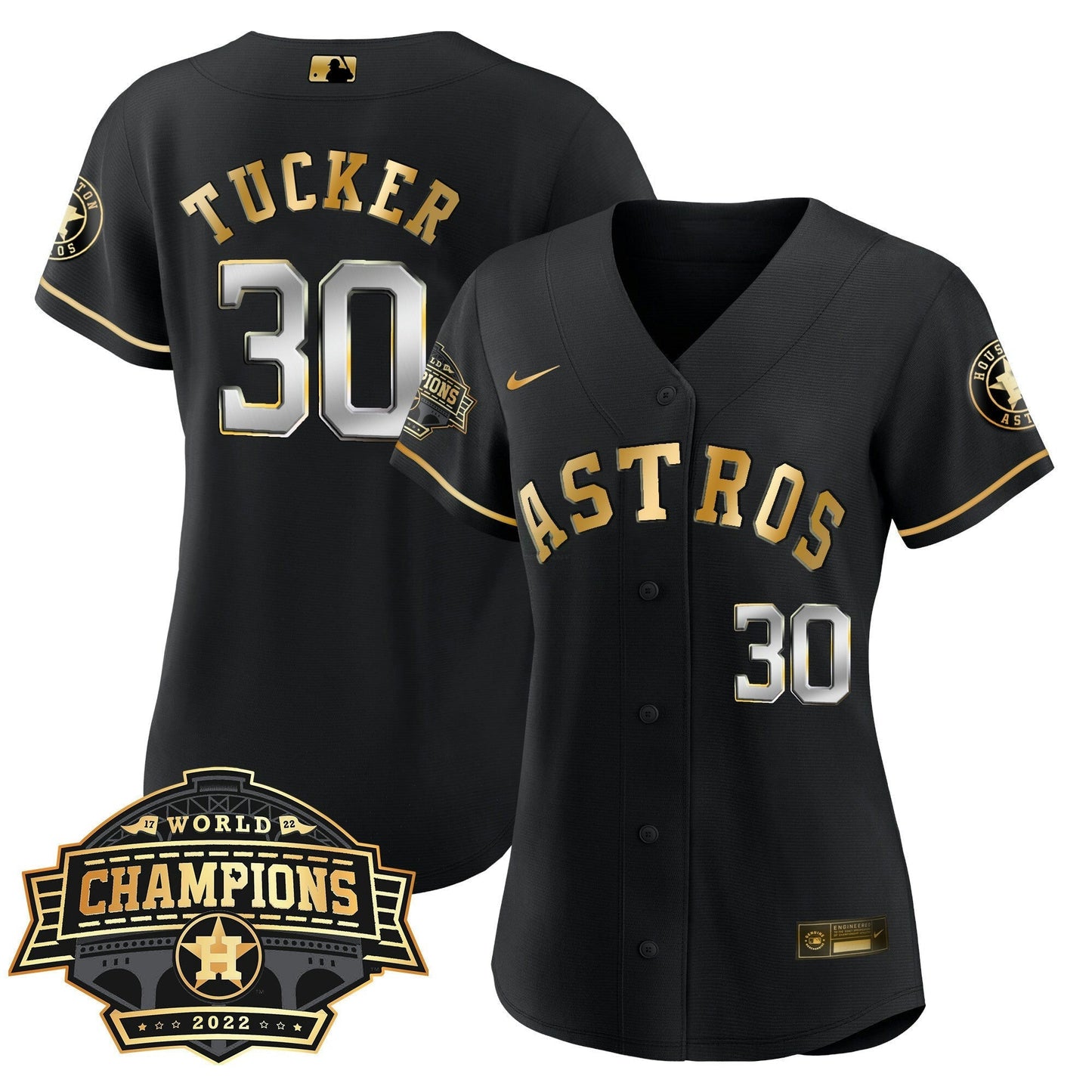 Camisa MLB Women’s Houston 2022 World Series Champions Patch Limited Jersey
