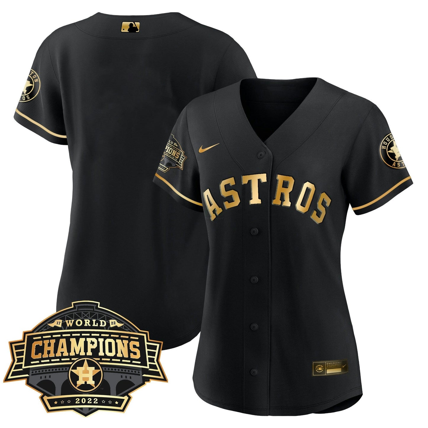 Camisa MLB Women’s Houston 2022 World Series Champions Patch Limited Jersey