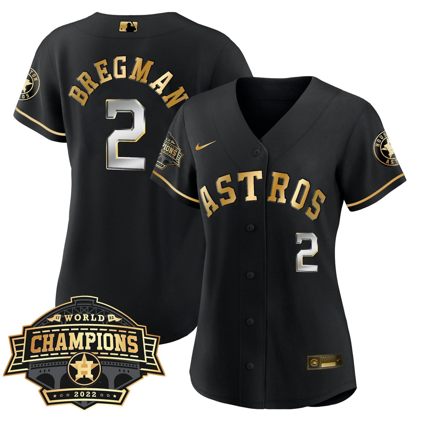 Camisa MLB Women’s Houston 2022 World Series Champions Patch Limited Jersey