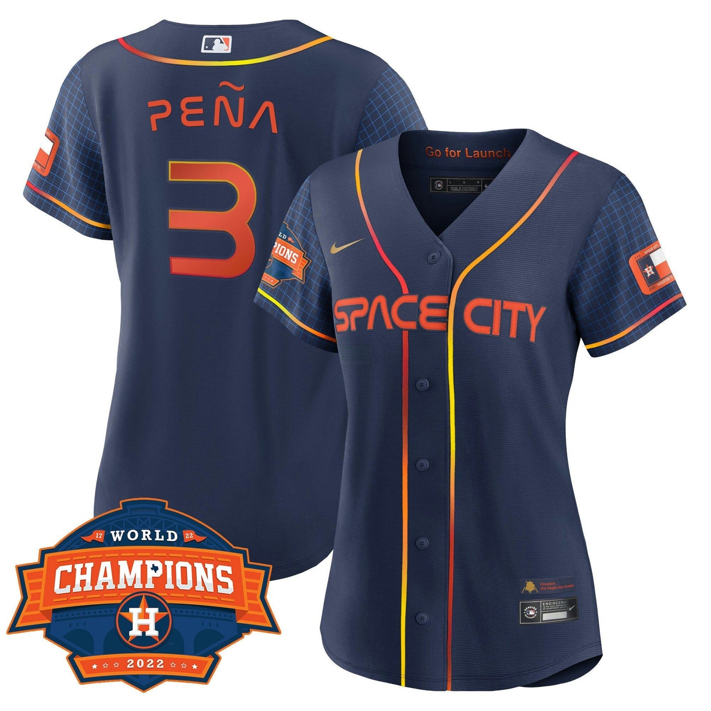 Camisa MLB Women’s Houston 2022 World Series Champions Patch Limited Jersey