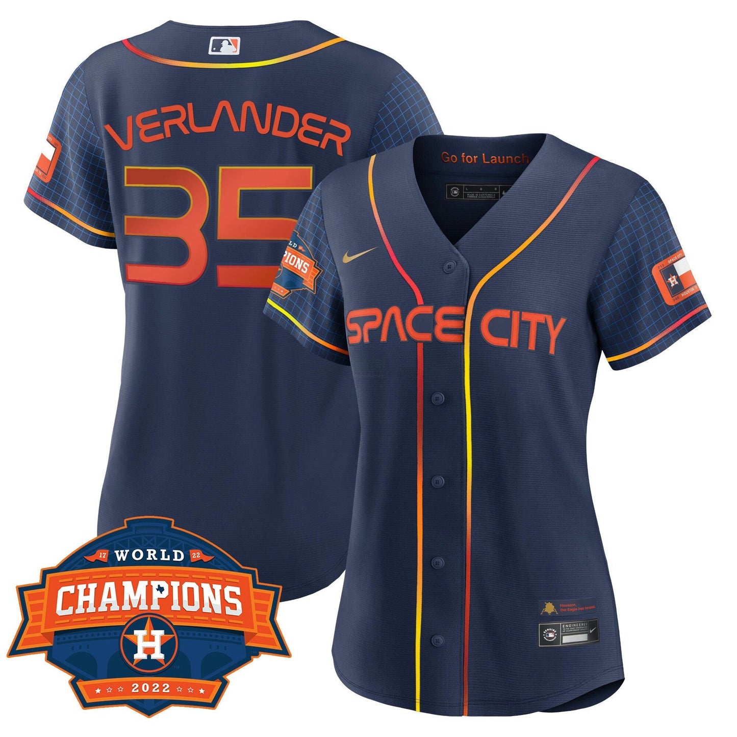 Camisa MLB Women’s Houston 2022 World Series Champions Patch Limited Jersey