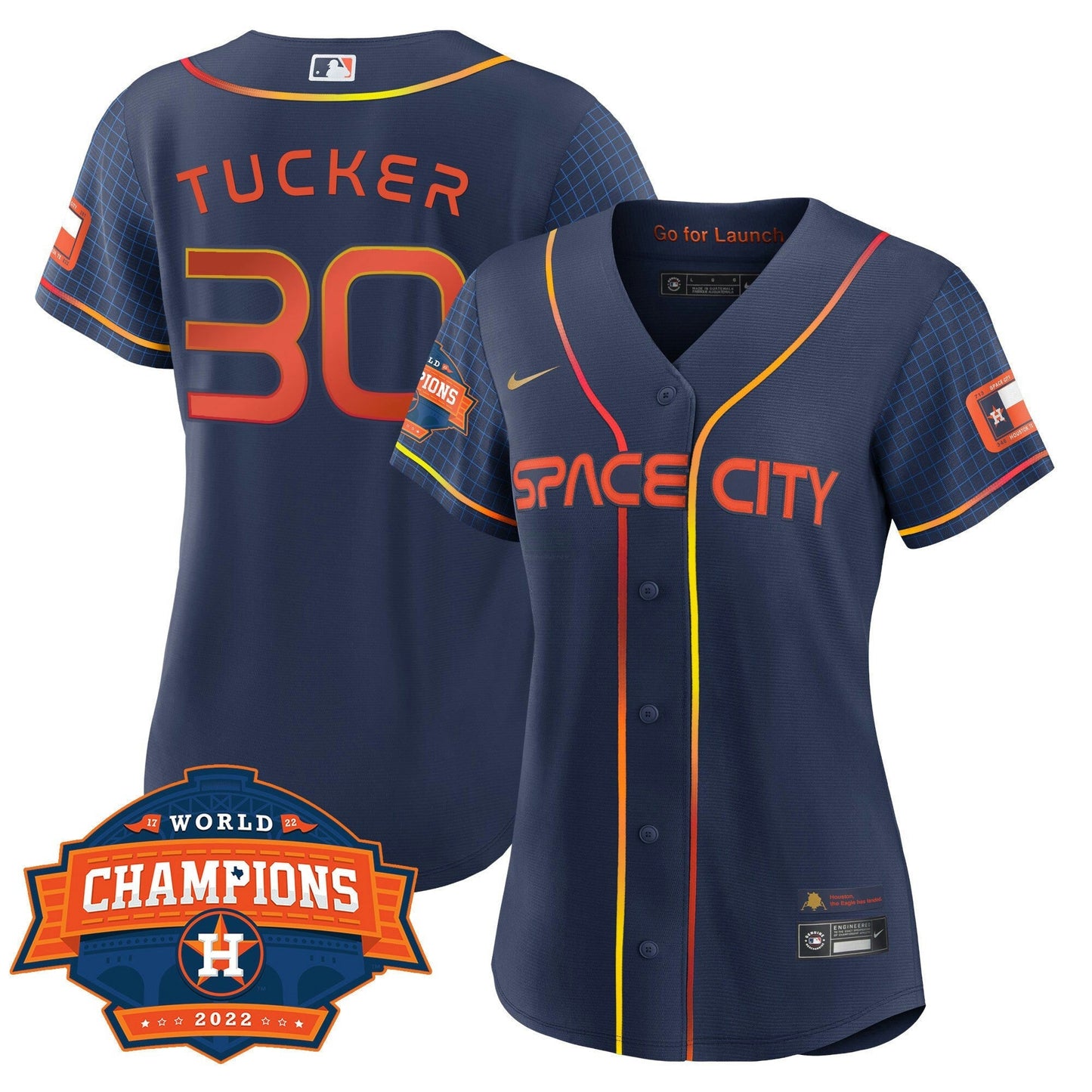 Camisa MLB Women’s Houston 2022 World Series Champions Patch Limited Jersey