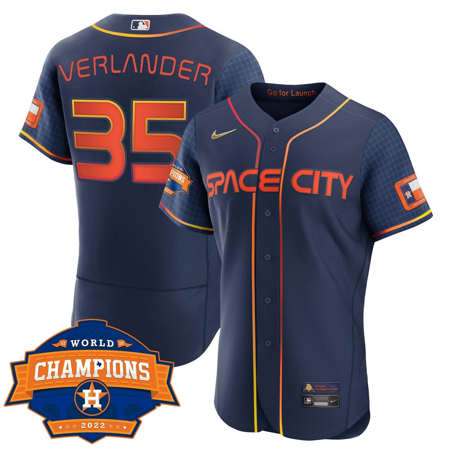 Camisa MLB Women’s Houston 2022 World Series Champions Patch Limited Jersey