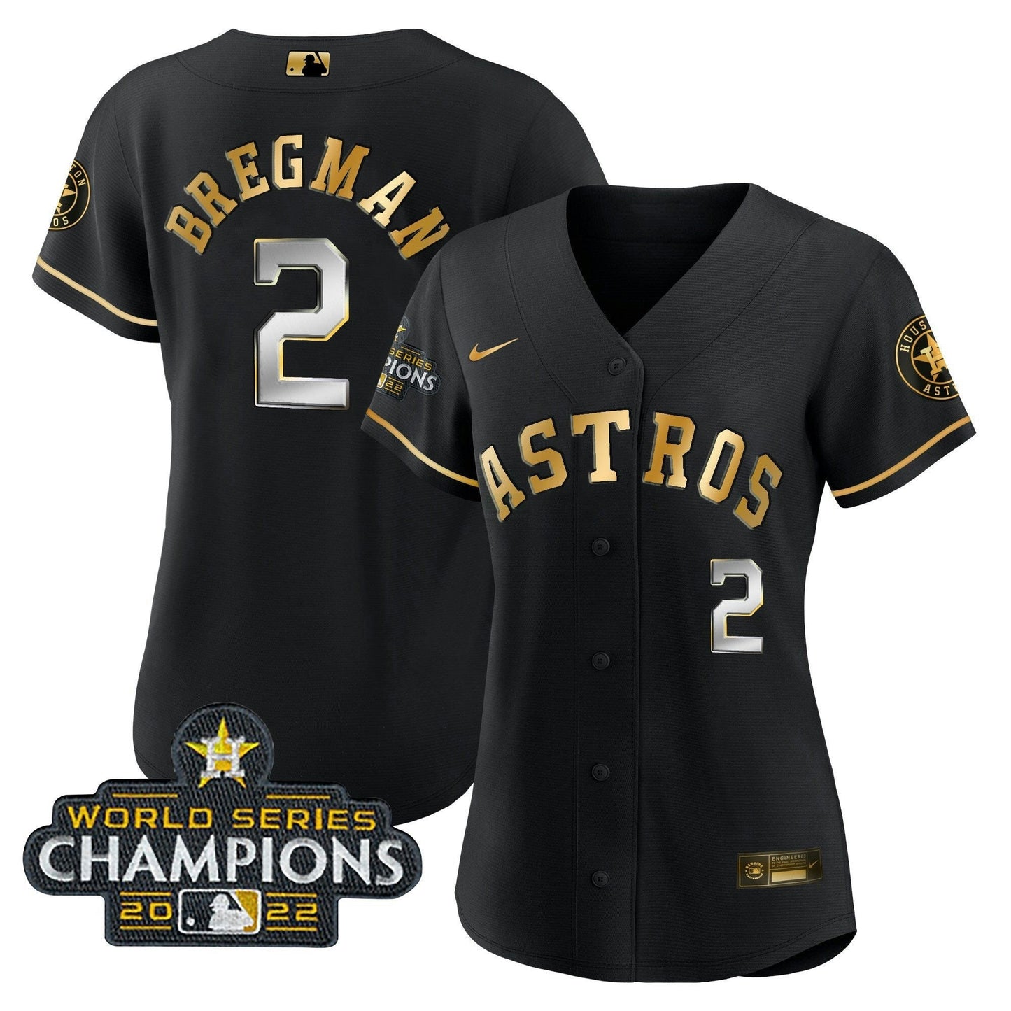 Camisa MLB Women’s Houston 2022 World Series Champions Player Jersey